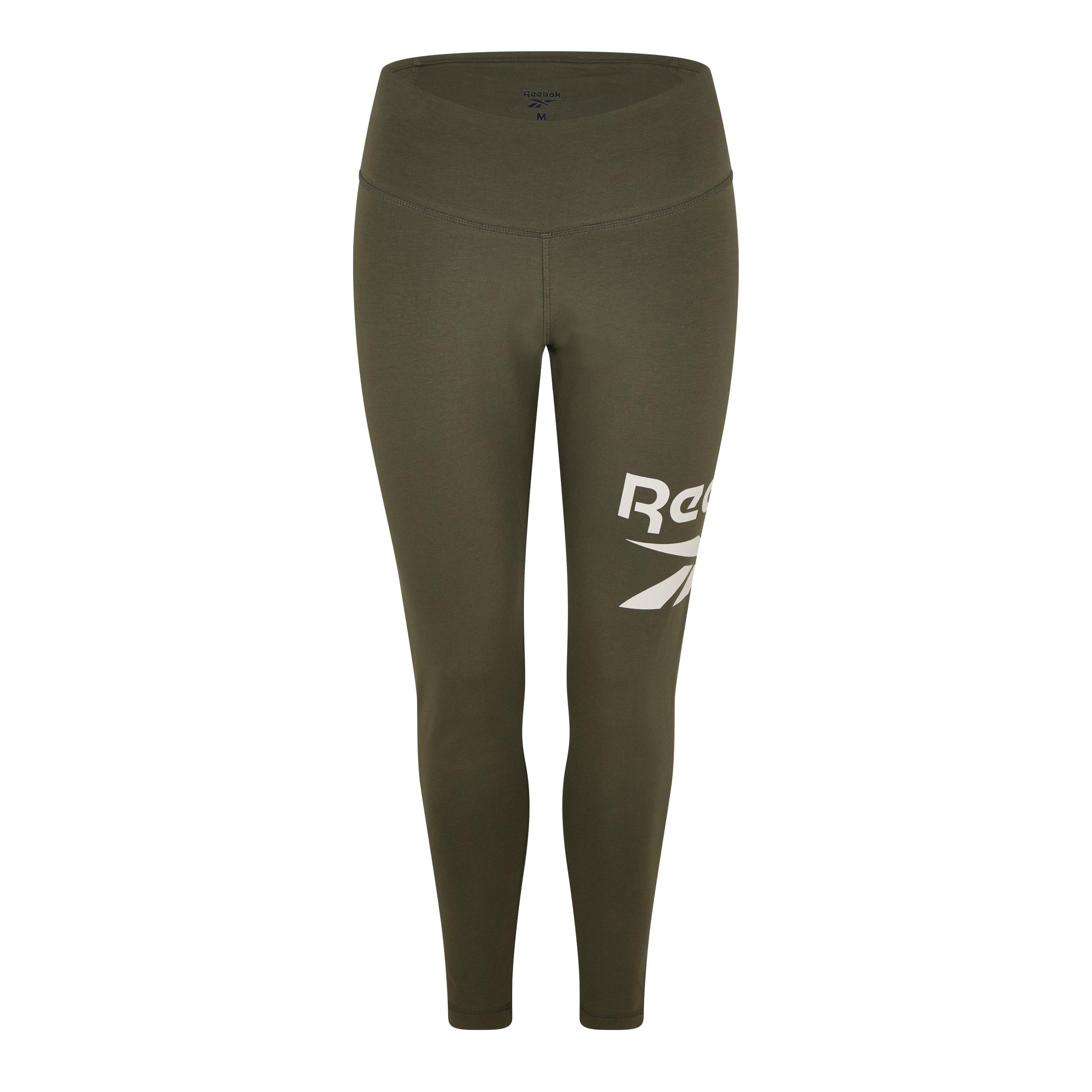 Verde militar - Reebok - Logo Cotton Leggings Womens - 1