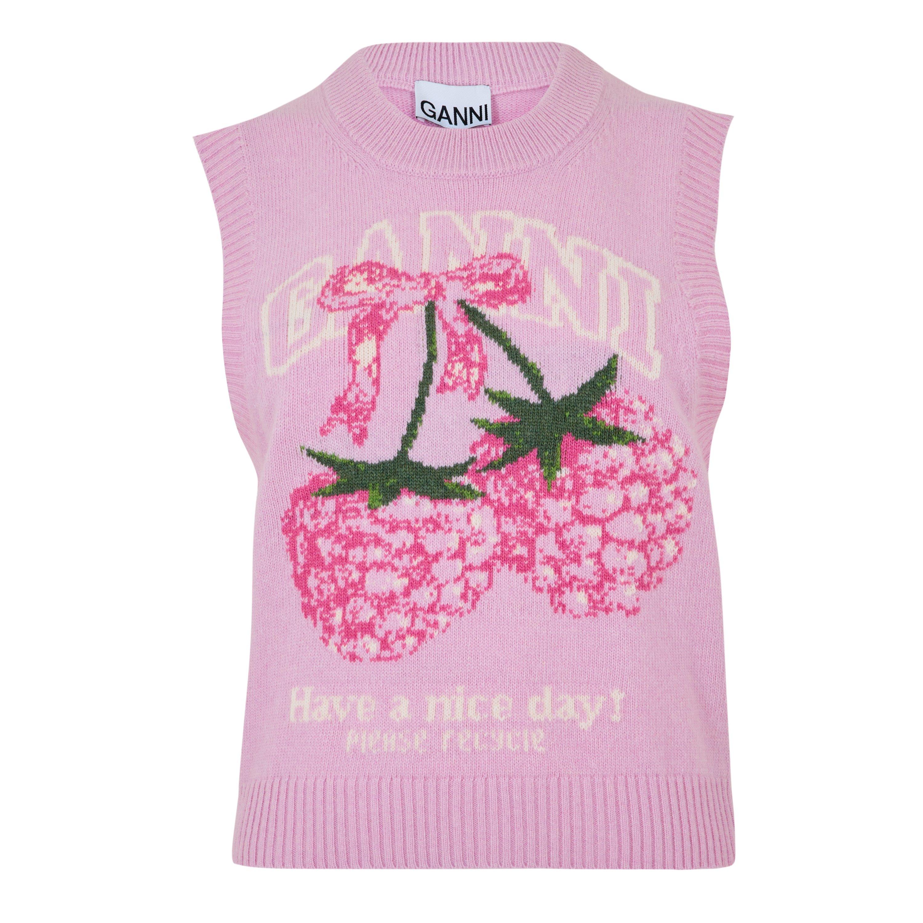Ganni Women's Knitted Sweater Vest - Chalk Pink - Size 14 (40)