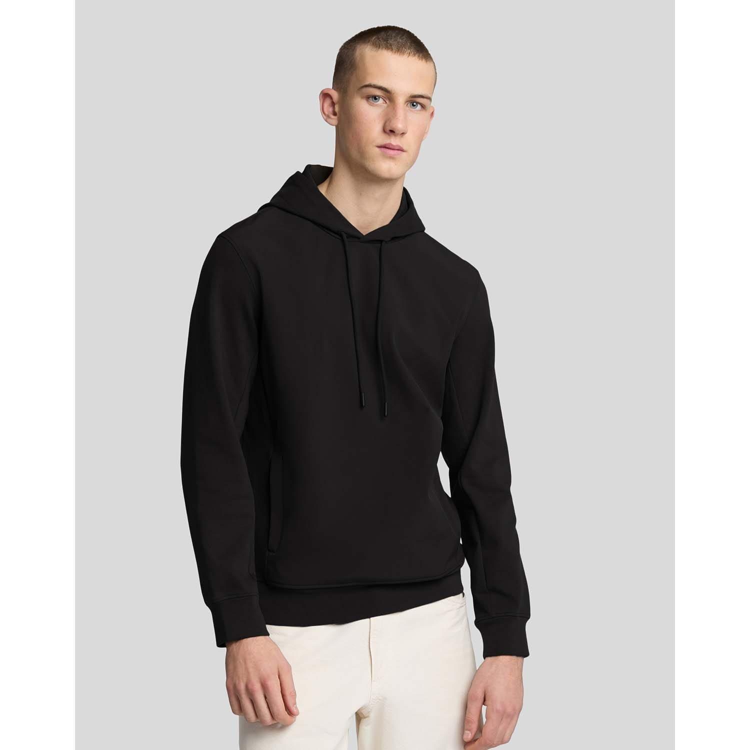 Black - Lyle and Scott - Softshell Hybrid Pullover Hoodie - 1