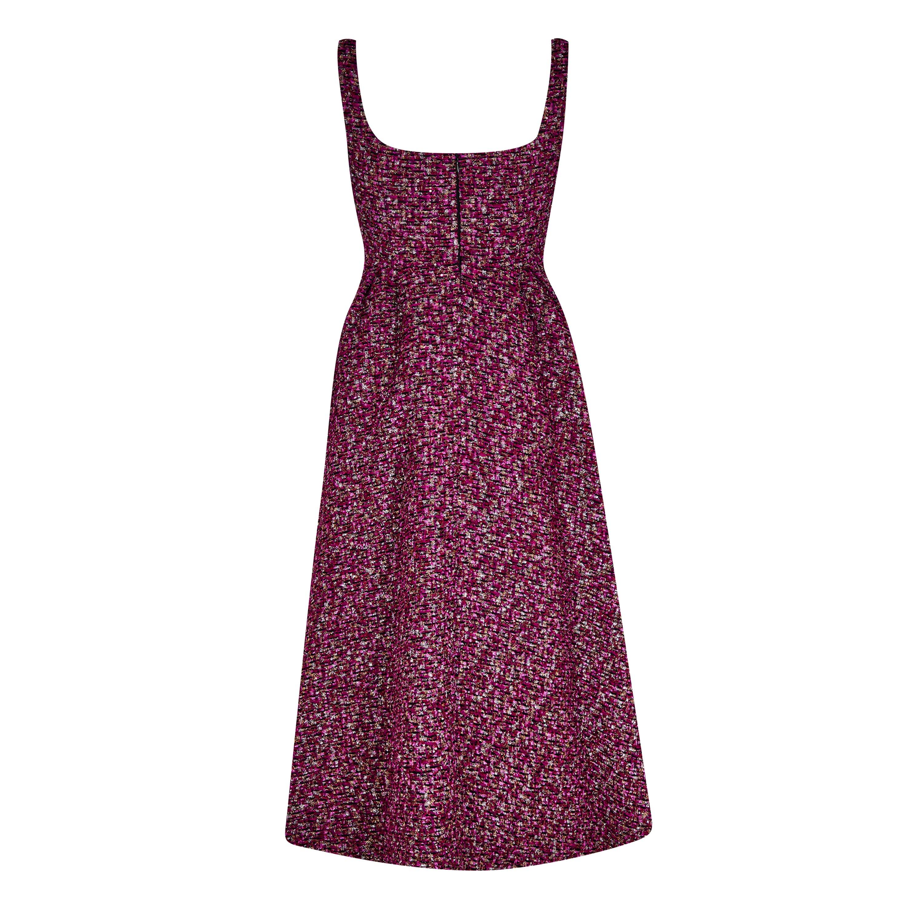 Purple/Black - Alessandra Rich - Sequin-Embellished Tweed Mini Dress - 5