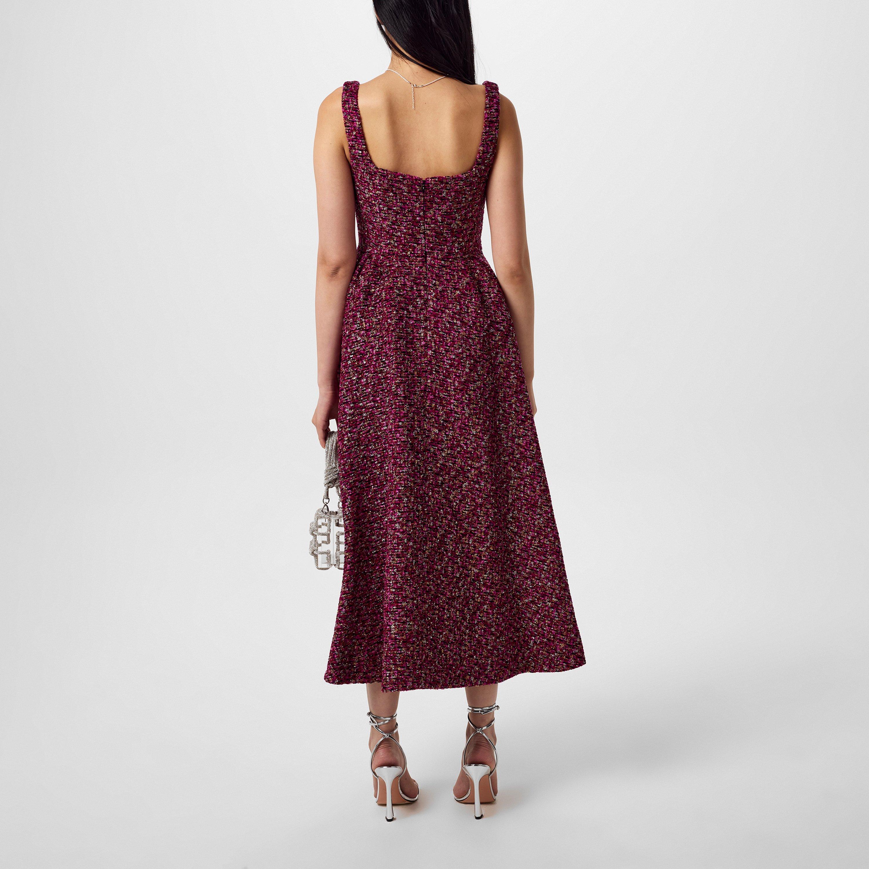 Purple/Black - Alessandra Rich - Sequin-Embellished Tweed Mini Dress - 3