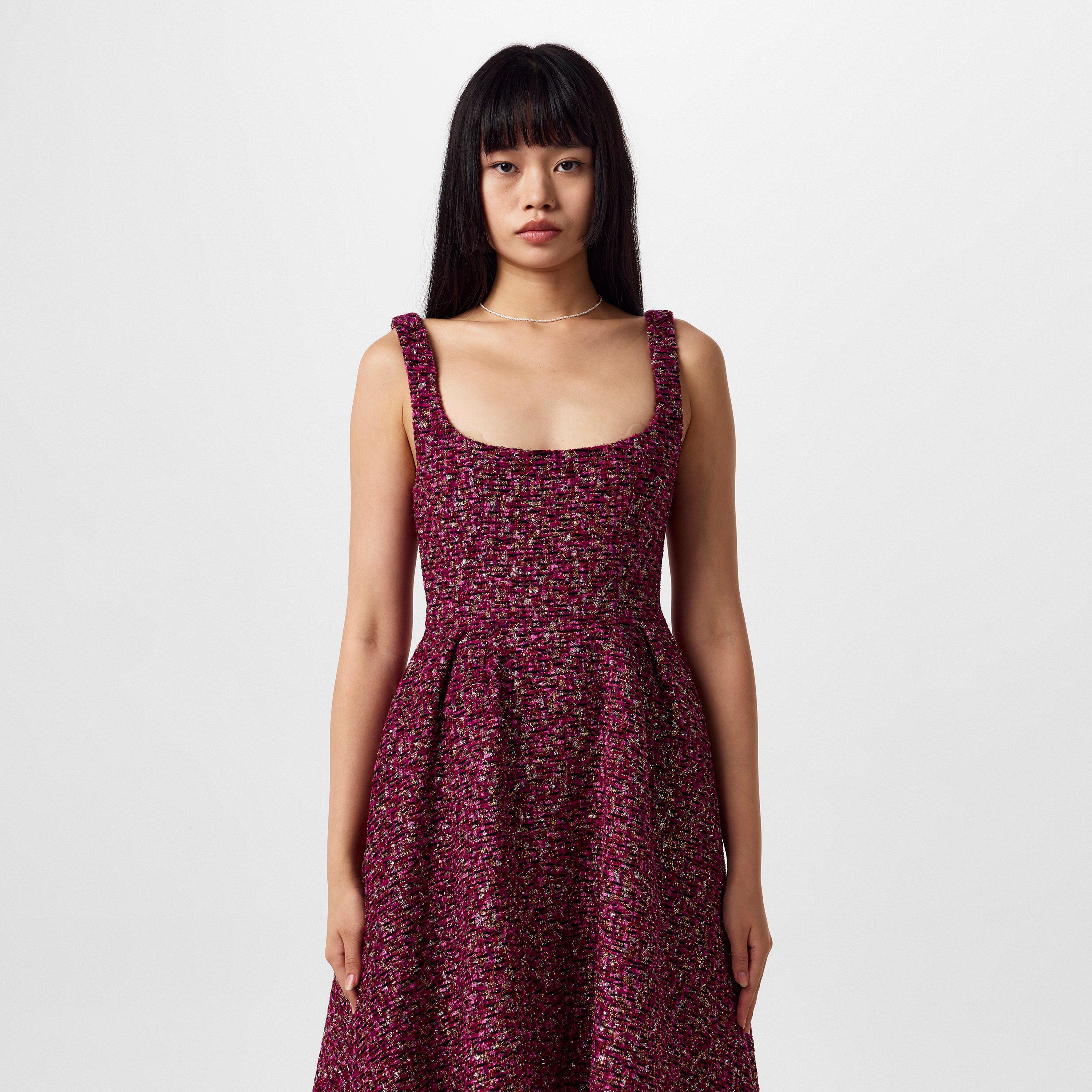 Purple/Black - Alessandra Rich - Sequin-Embellished Tweed Mini Dress - 4