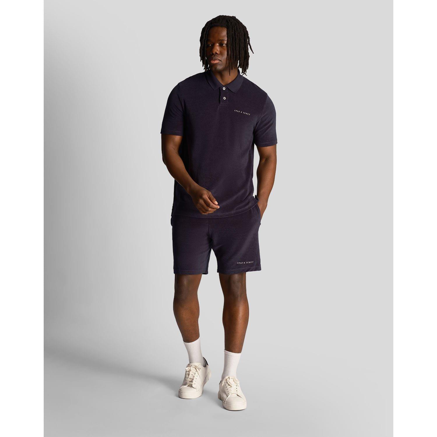 Navy - Lyle and Scott - Towelling Polo Shirt - 2