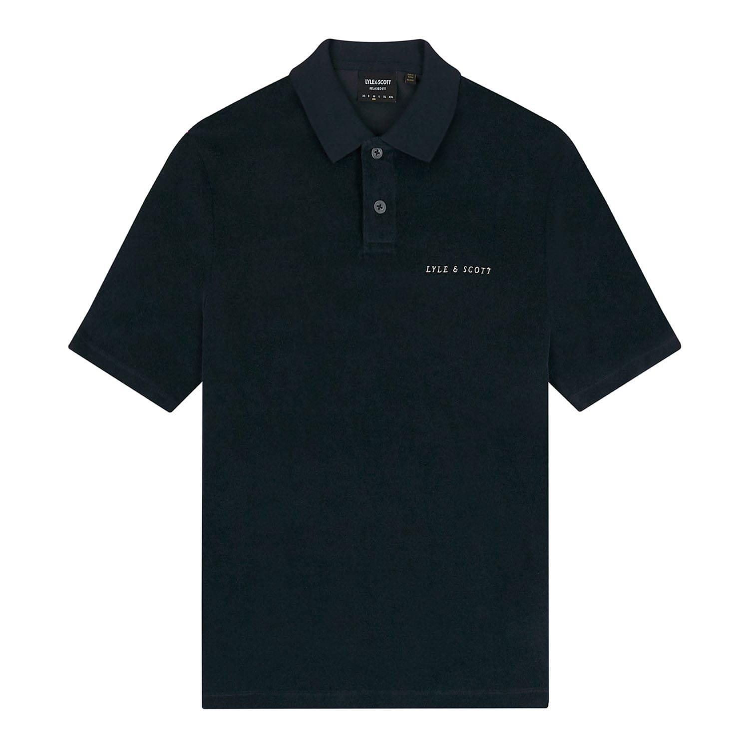 Navy - Lyle and Scott - Towelling Polo Shirt - 5