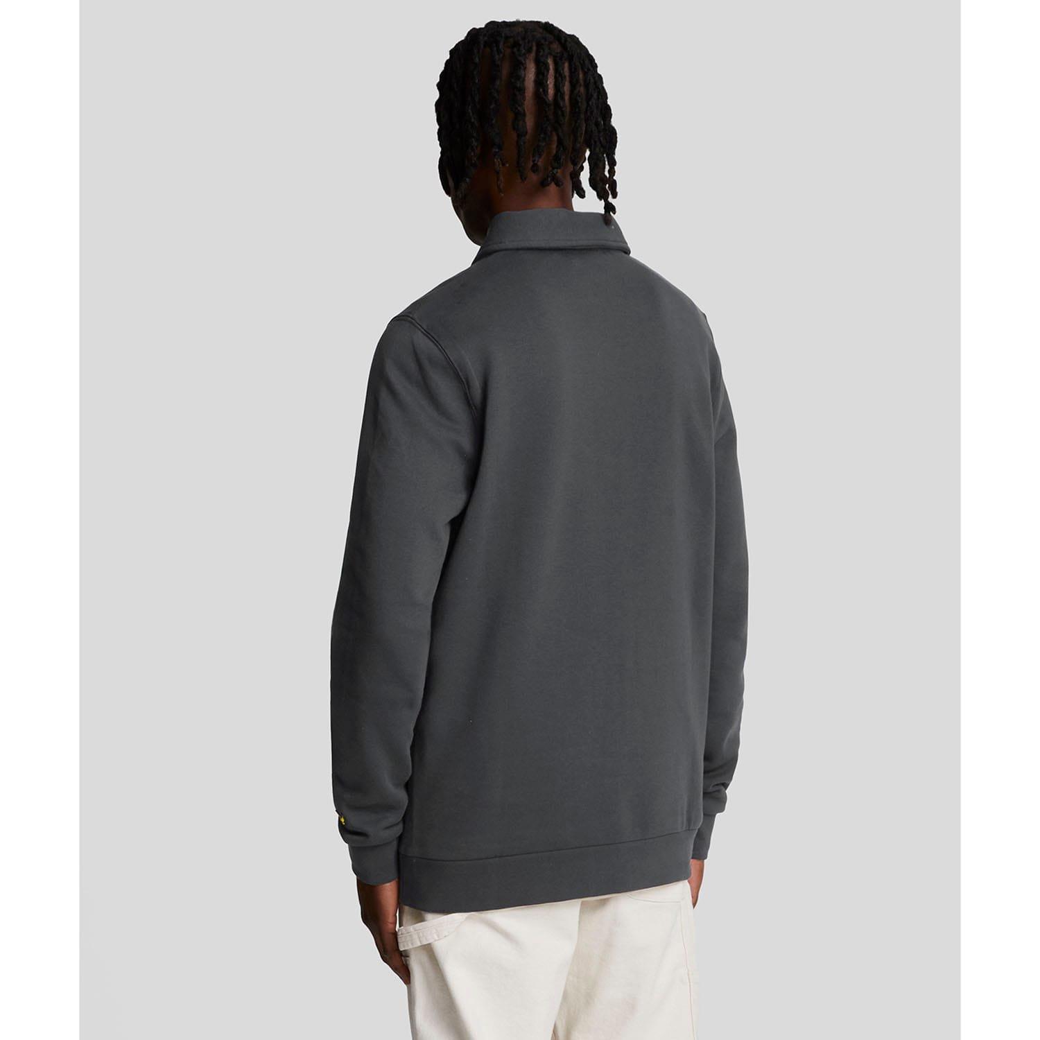 Gunmetal - Lyle and Scott - Embroidered Collared Quarter Zip Sweatshirt - 3