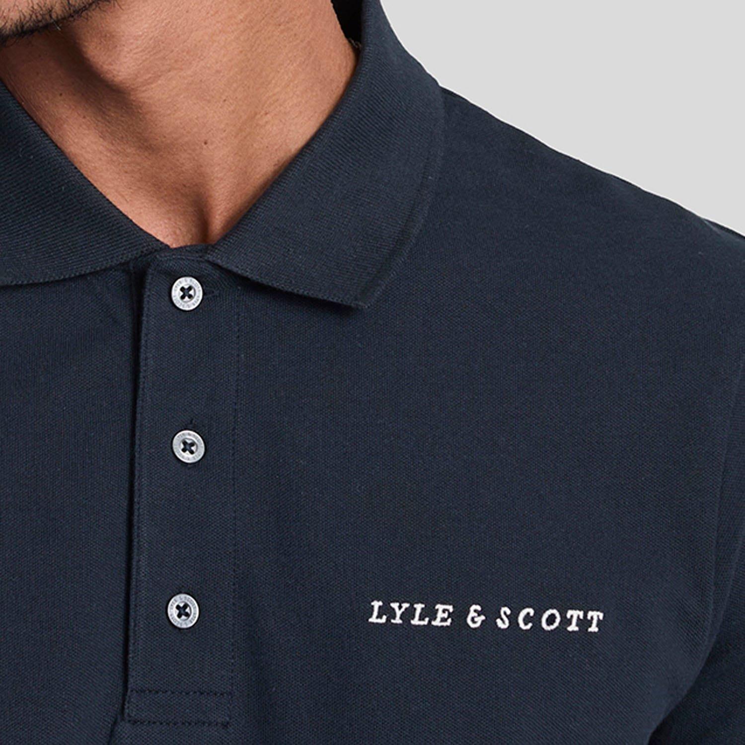 Navy - Lyle and Scott - Embroidered Polo Shirt - 4