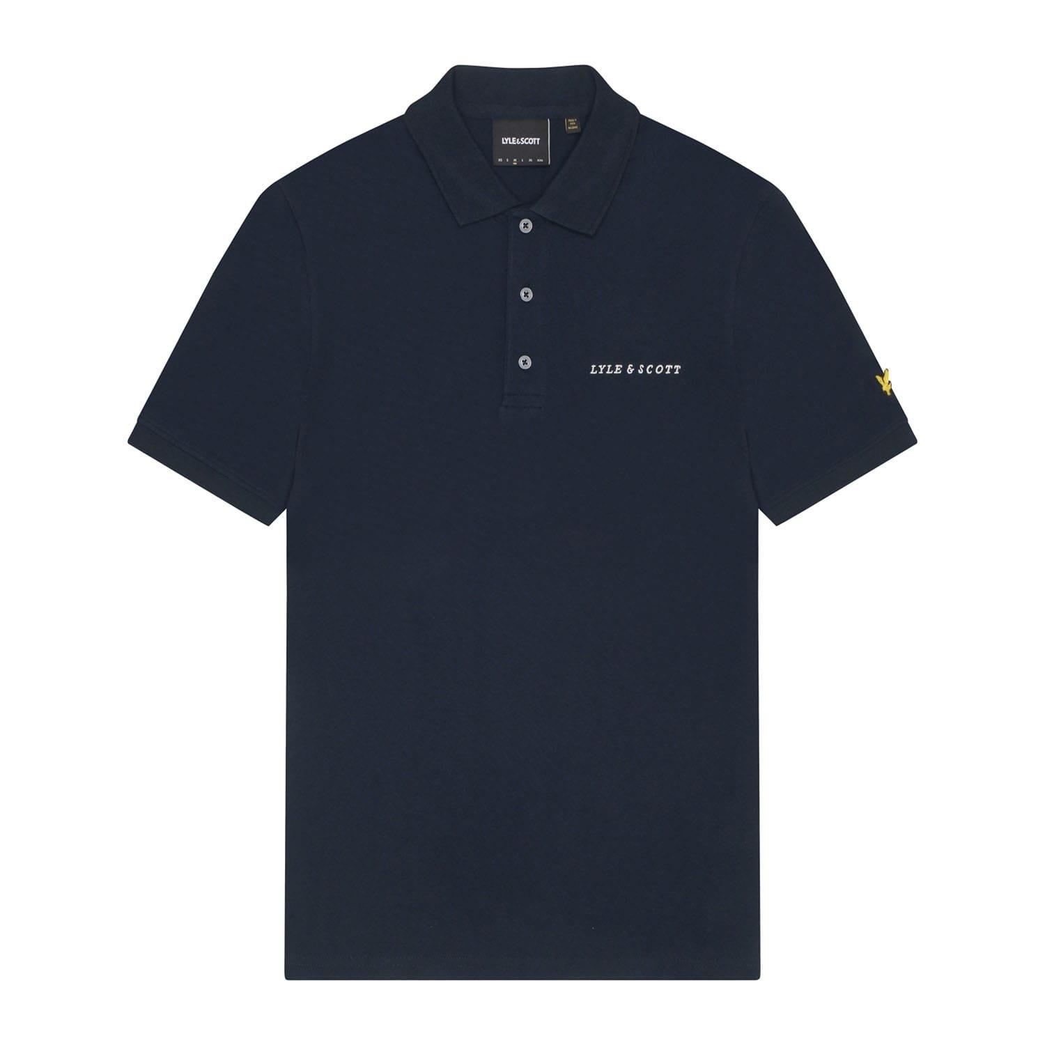 Navy - Lyle and Scott - Embroidered Polo Shirt - 5