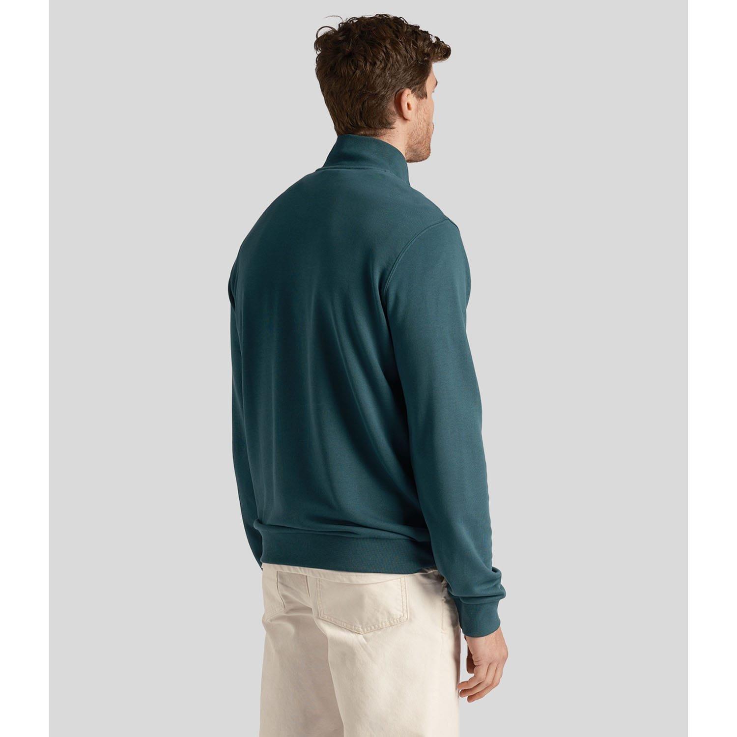 Green - Lyle and Scott - Loopback Quarter Zip Sweatshirt - 3