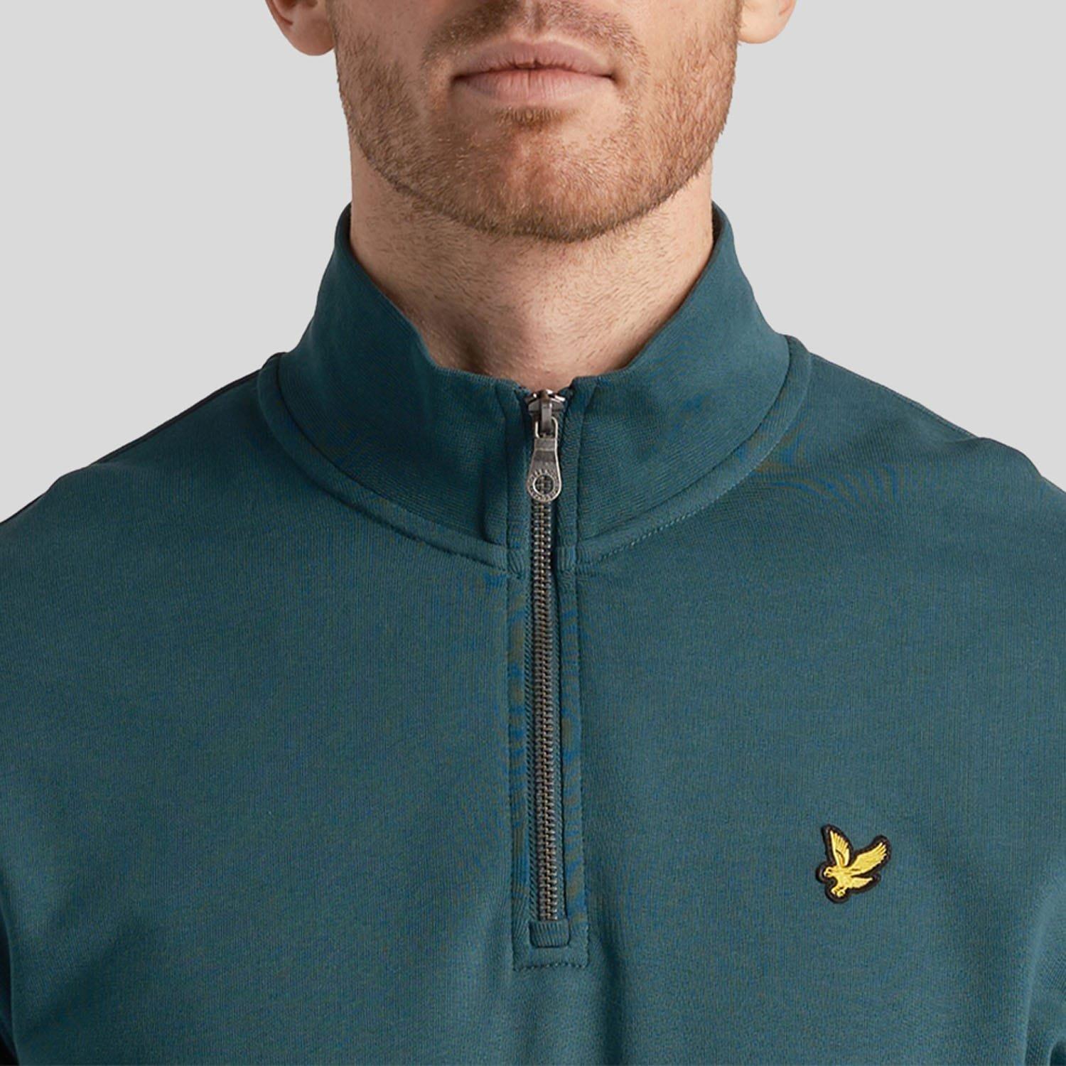 Green - Lyle and Scott - Loopback Quarter Zip Sweatshirt - 4