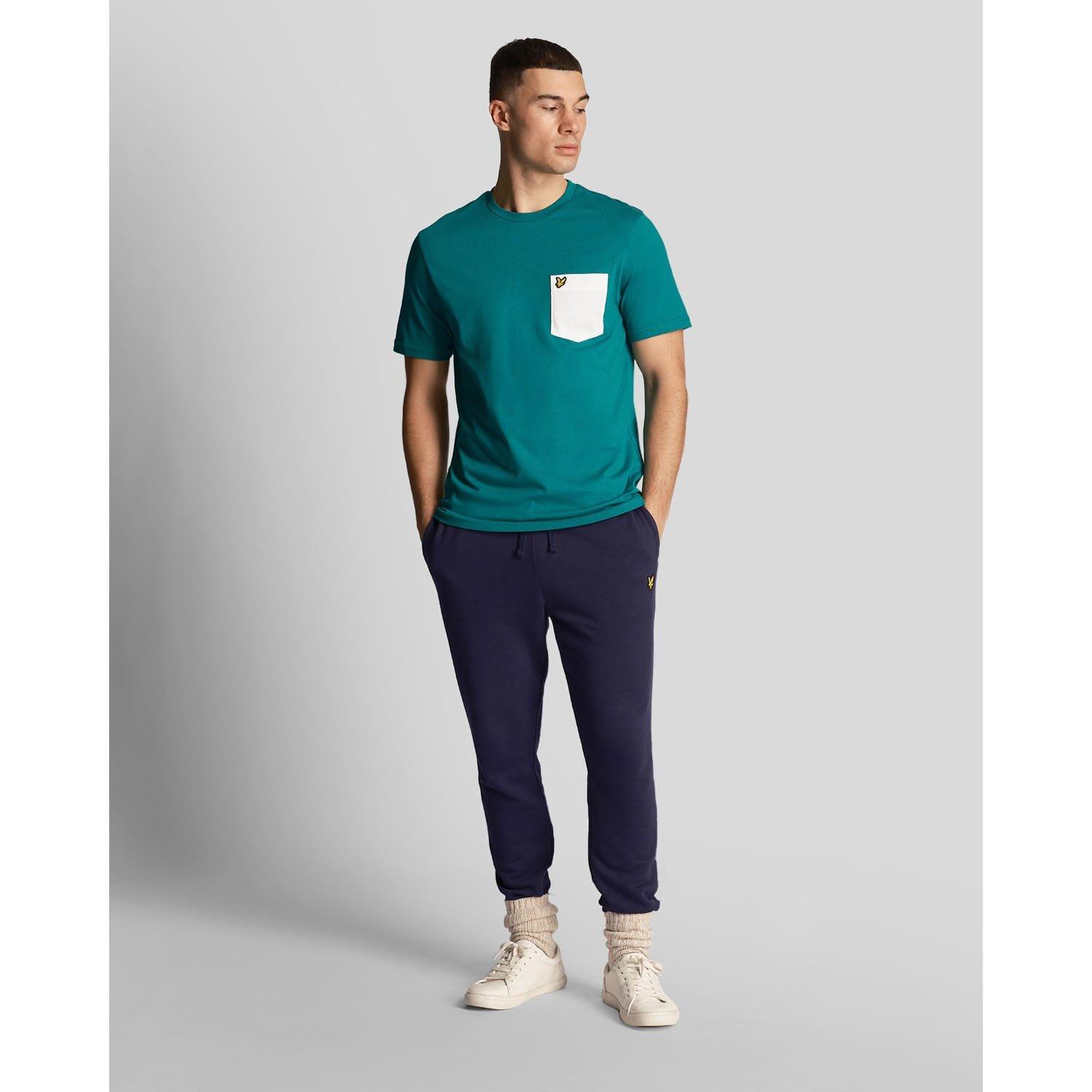 Green White - Lyle and Scott - Contrast Pocket T-Shirt - 2