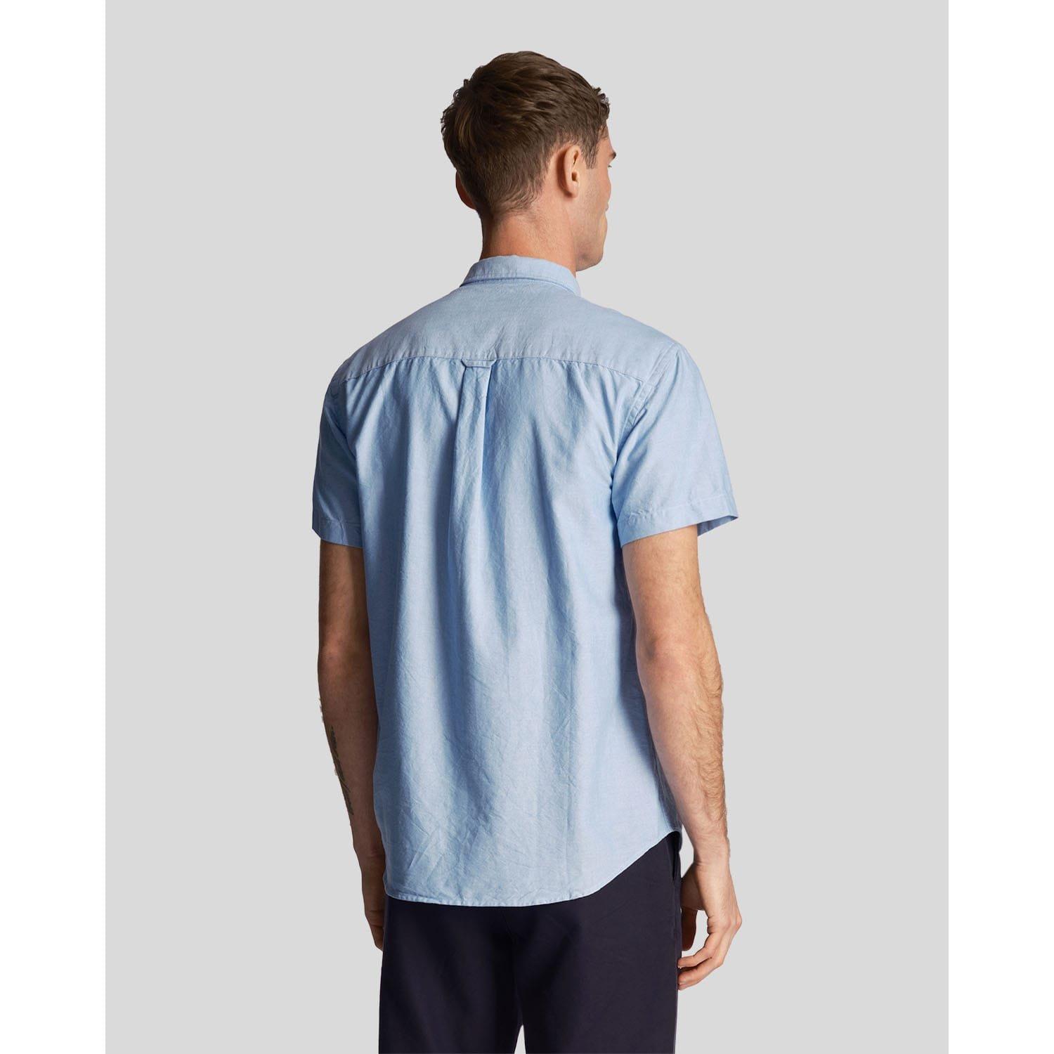 Blue - Lyle and Scott - Short Sleeve Oxford Shirt - 3