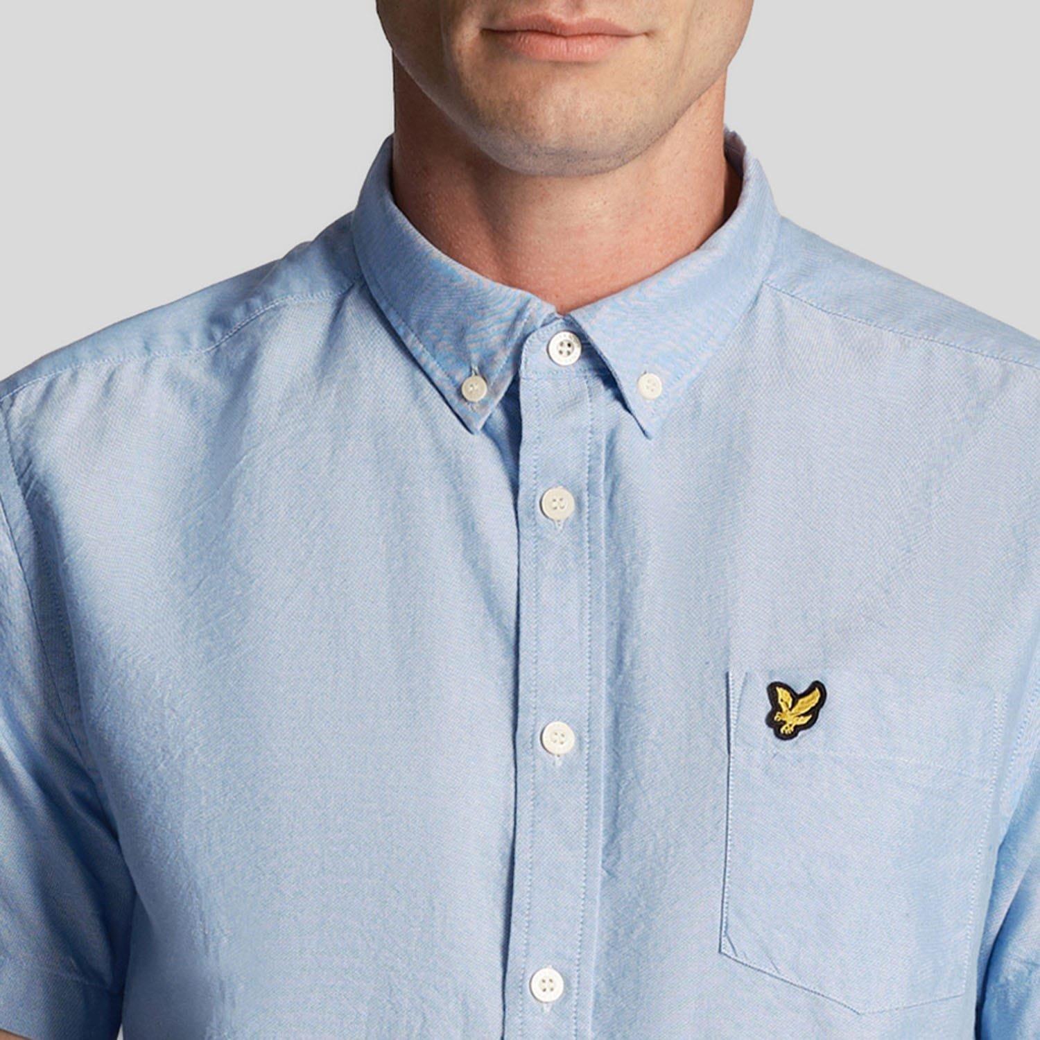 Blue - Lyle and Scott - Short Sleeve Oxford Shirt - 4