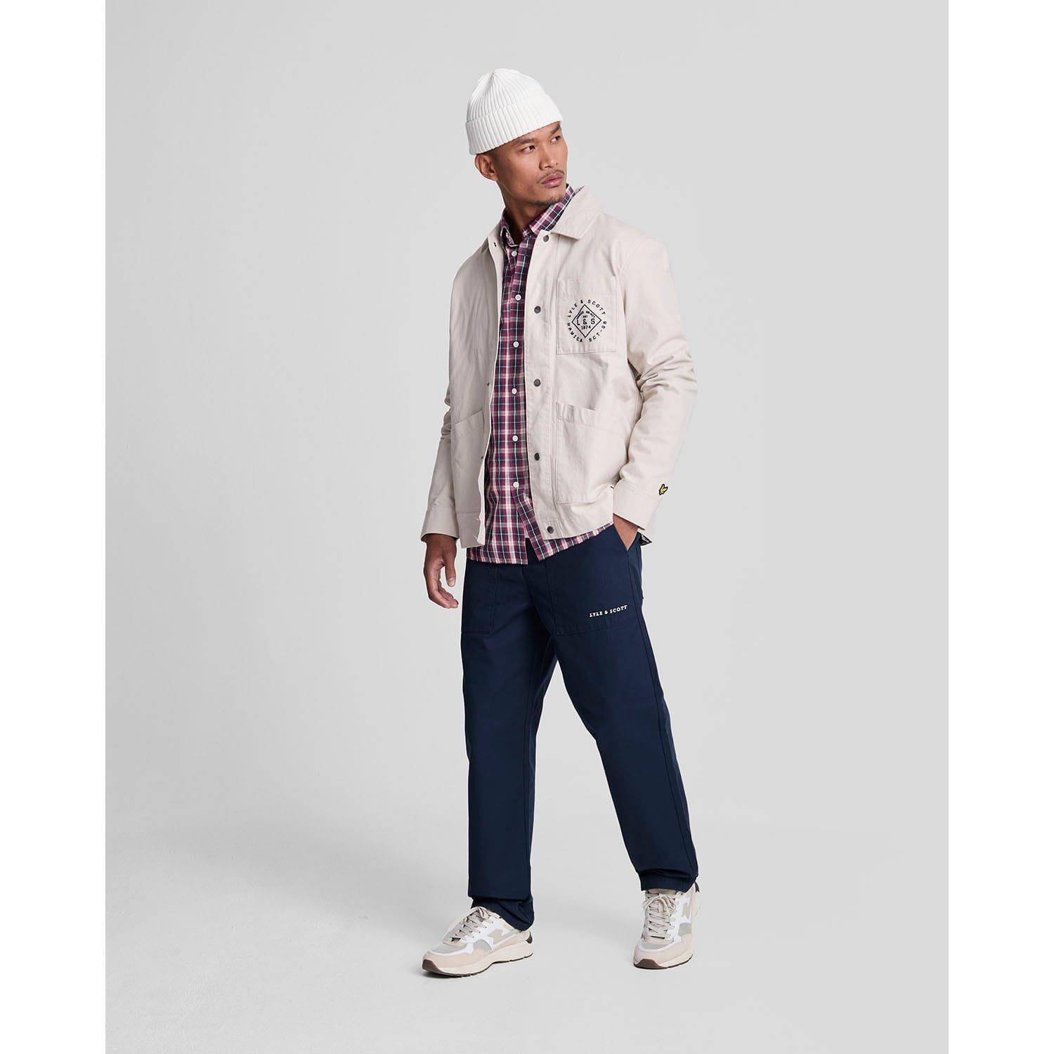 Navy - Lyle and Scott - Washed Check Poplin Shirt - 2