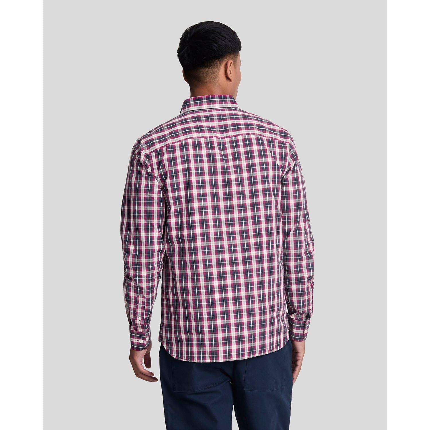 Navy - Lyle and Scott - Washed Check Poplin Shirt - 3