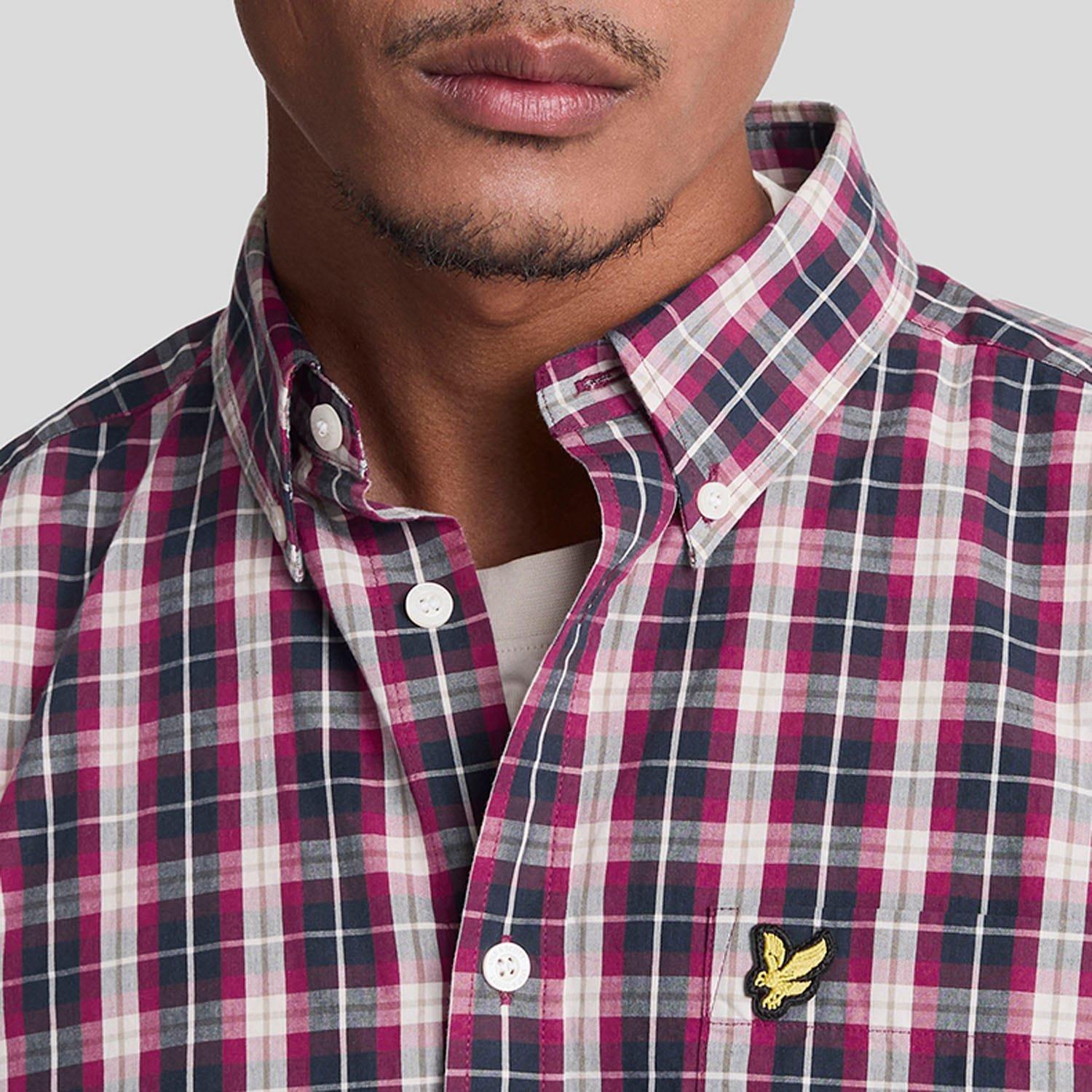 Navy - Lyle and Scott - Washed Check Poplin Shirt - 4