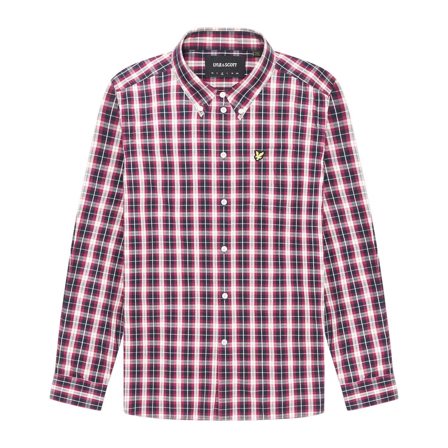 Navy - Lyle and Scott - Washed Check Poplin Shirt - 5