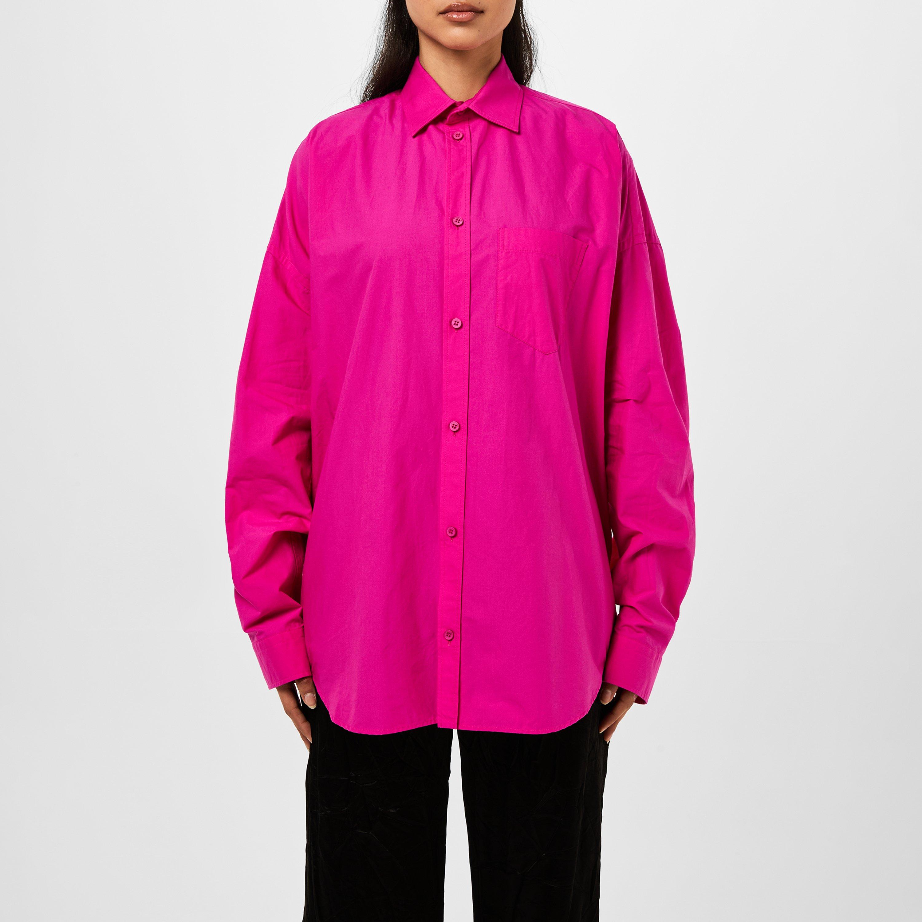 Pink/Black - Balenciaga - Logo Long Sleeve Shirt - 1