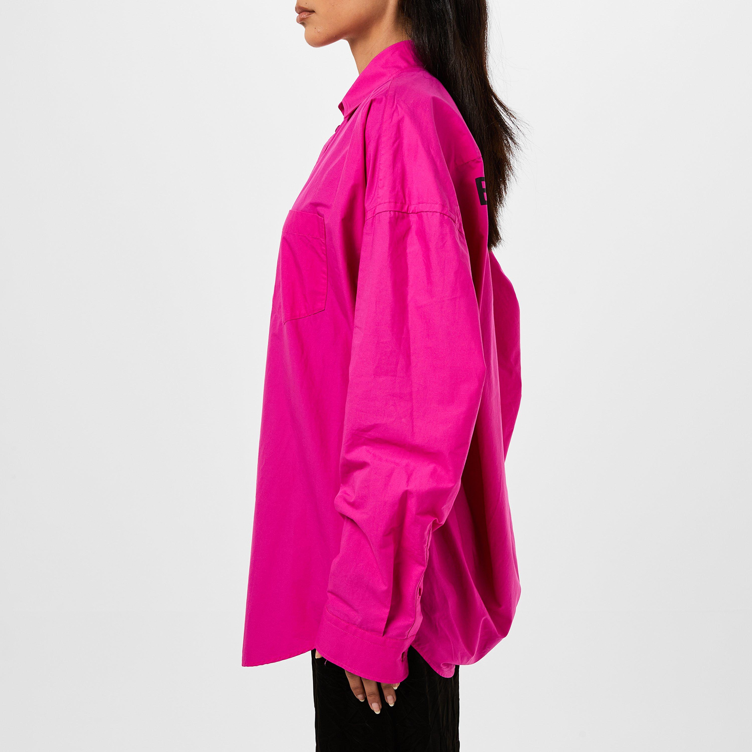 Pink/Black - Balenciaga - Logo Long Sleeve Shirt - 2