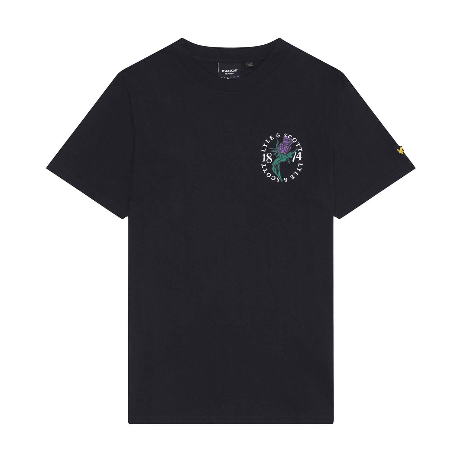 Black - Lyle and Scott - Thistle Flora Print T-Shirt - 5
