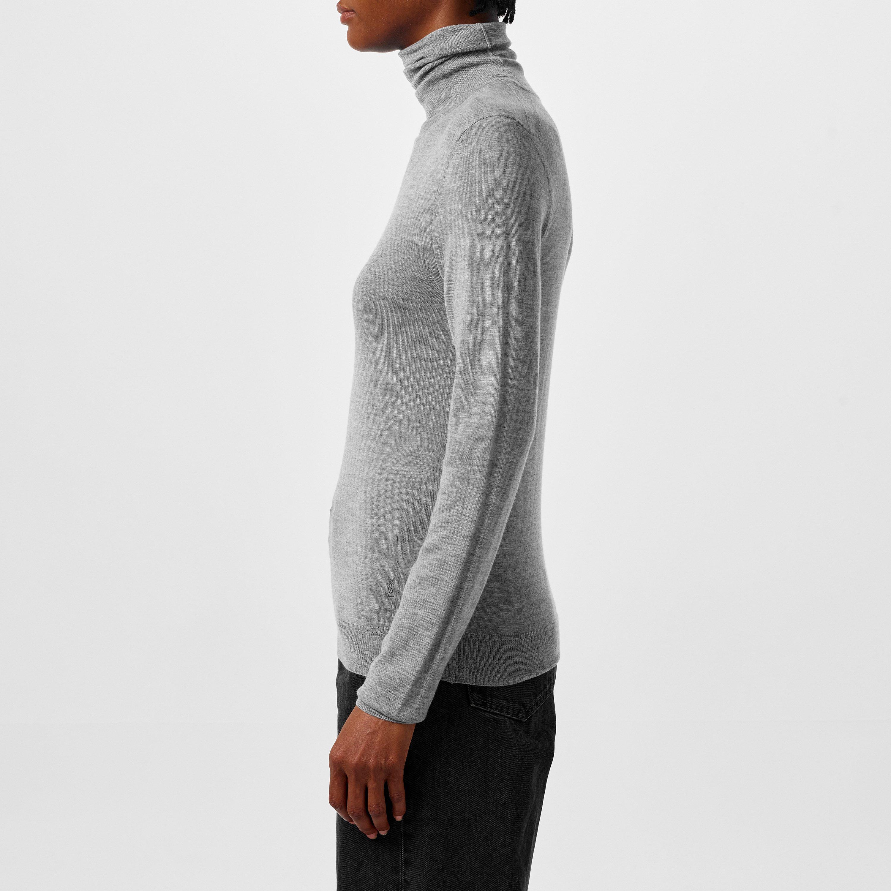 Gris Chine - Saint Laurent - Cassandre Wool Sweater - 2