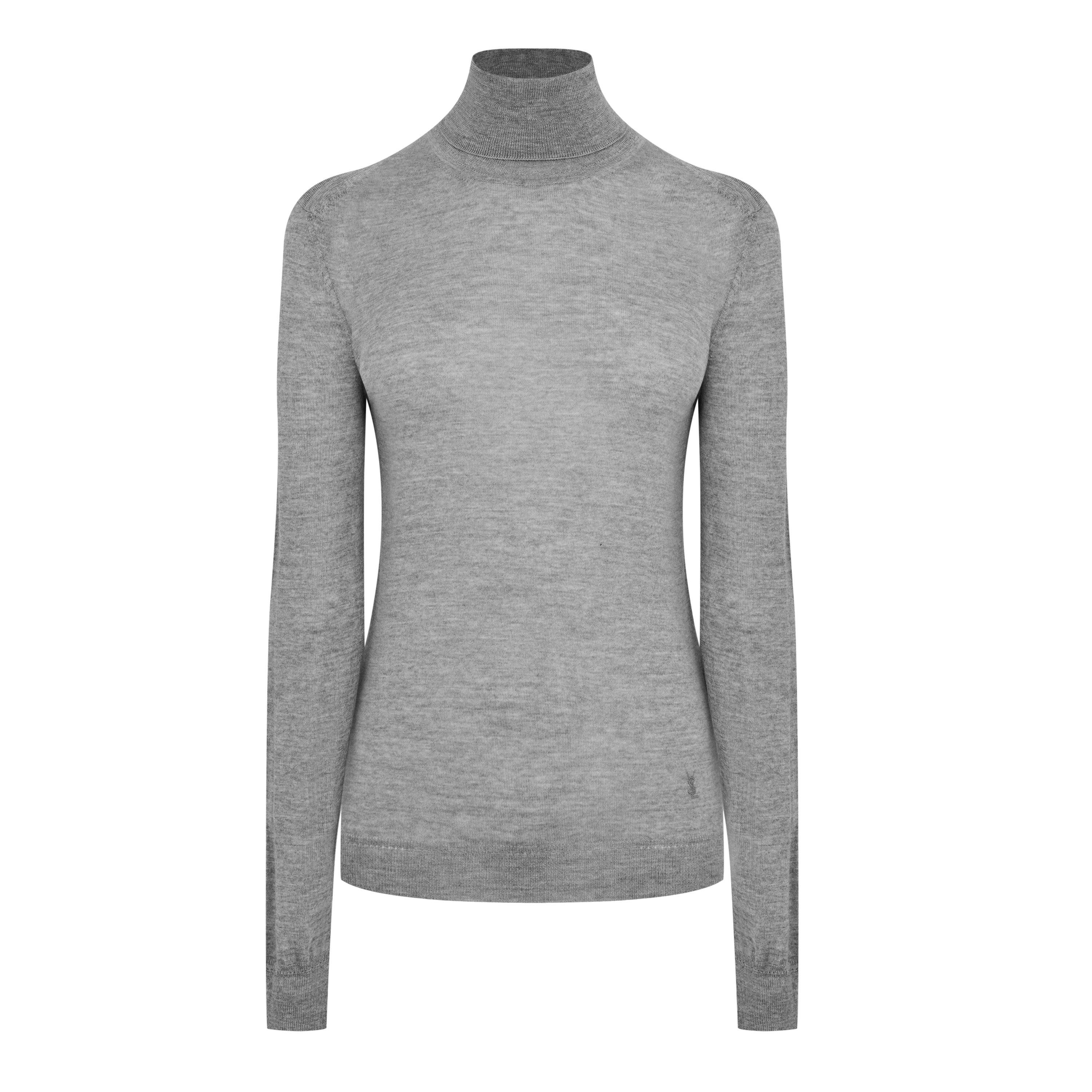 Gris Chine - Saint Laurent - Cassandre Wool Sweater - 5