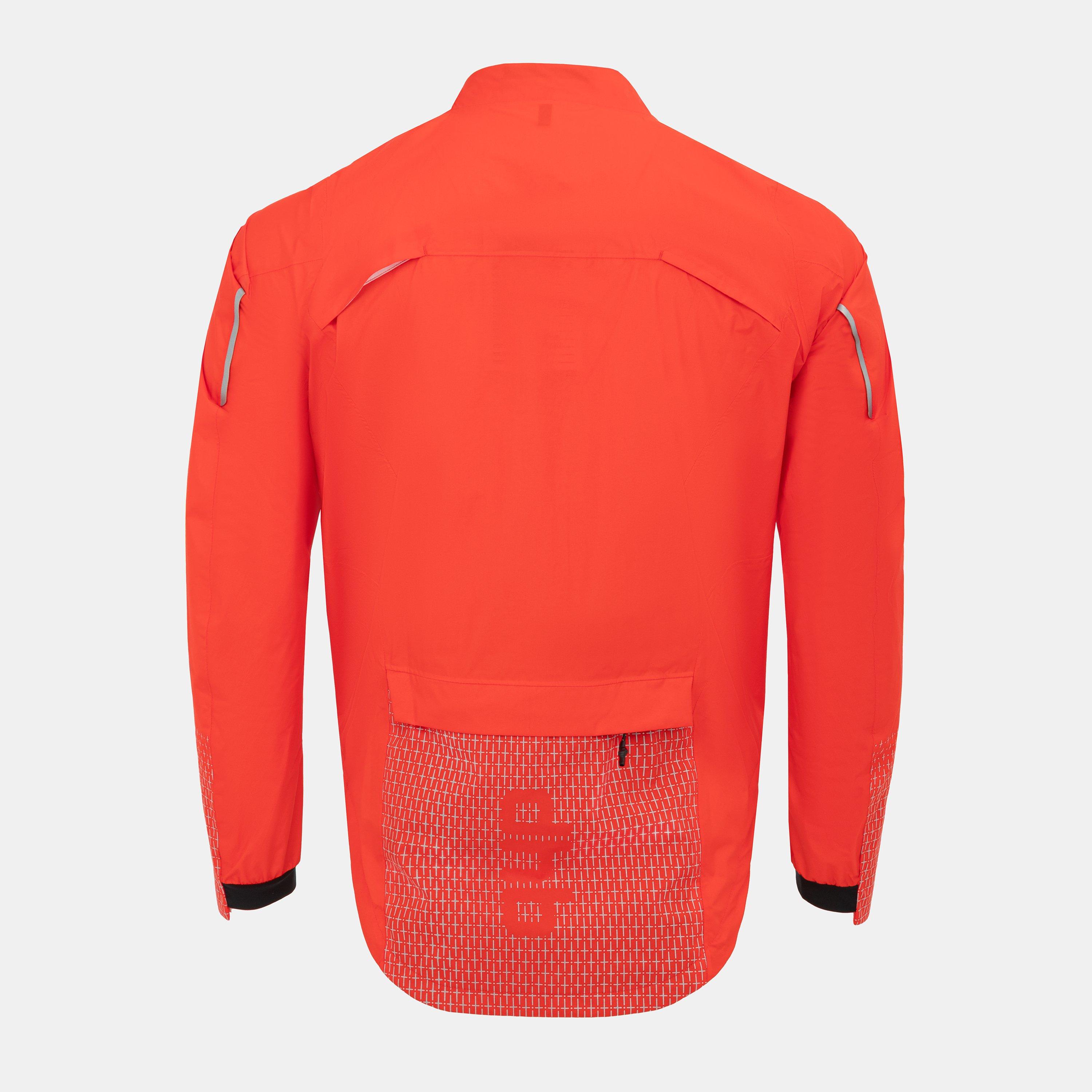 Rosso - Dhb - Aeron Tempo Waterproof Reflective Long Sleeve Performance Cycling Jacket - 2