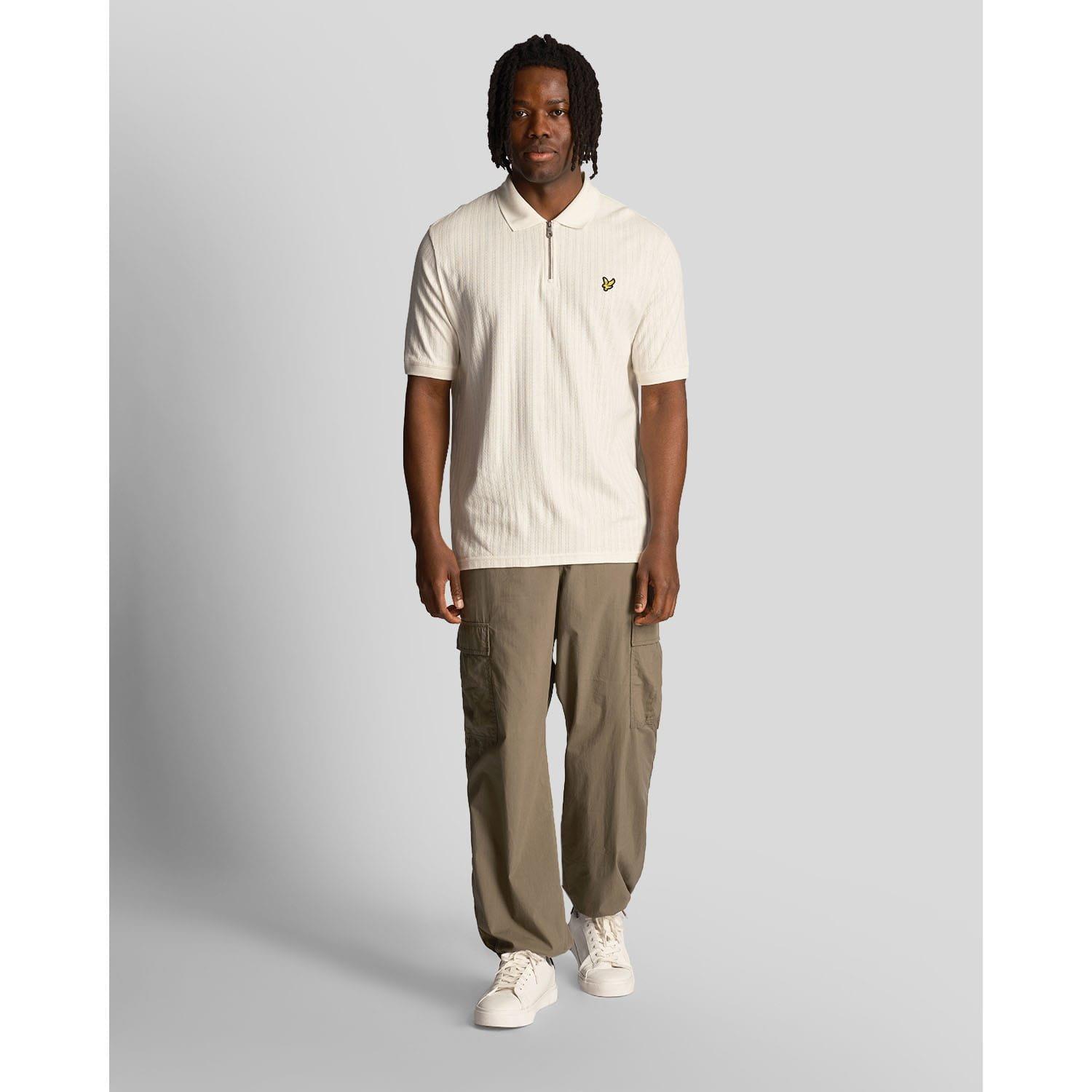 White - Lyle and Scott - Textured Stripe Polo Shirt - 2