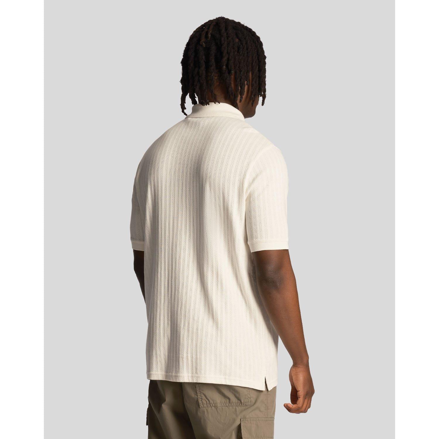 White - Lyle and Scott - Textured Stripe Polo Shirt - 3