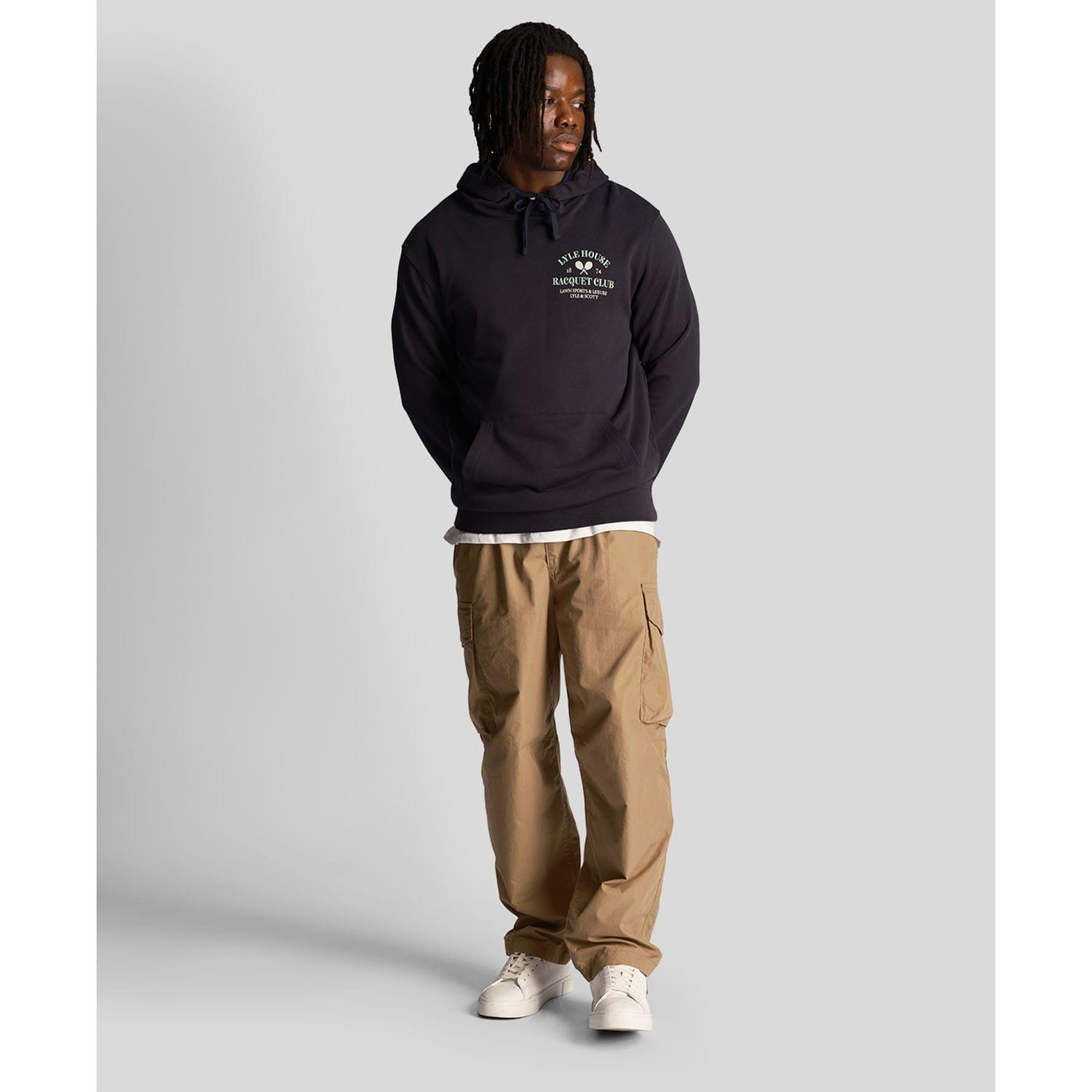 Navy - Lyle and Scott - Racquet Club Graphic Hoodie - 2
