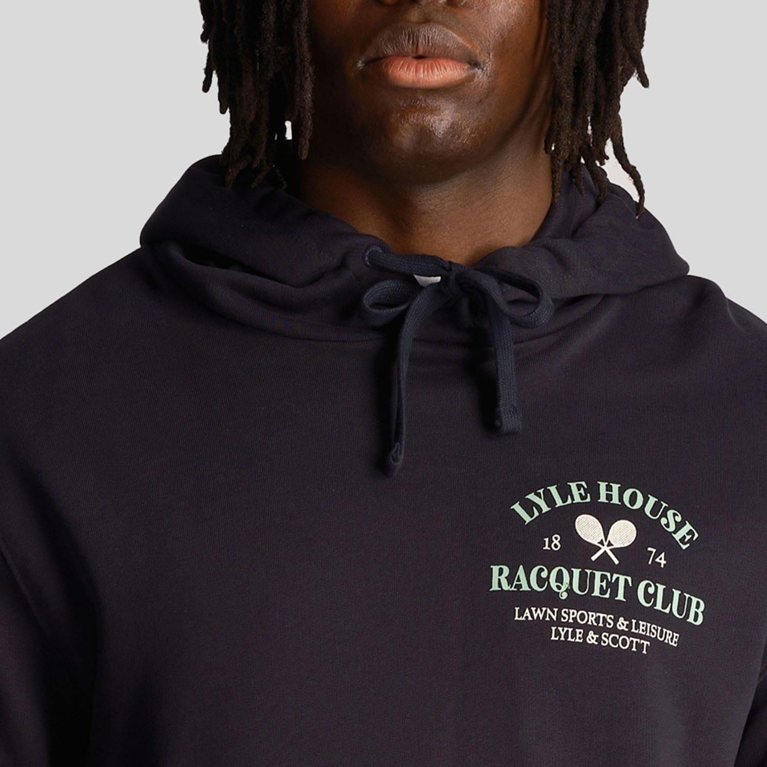 Navy - Lyle and Scott - Racquet Club Graphic Hoodie - 4