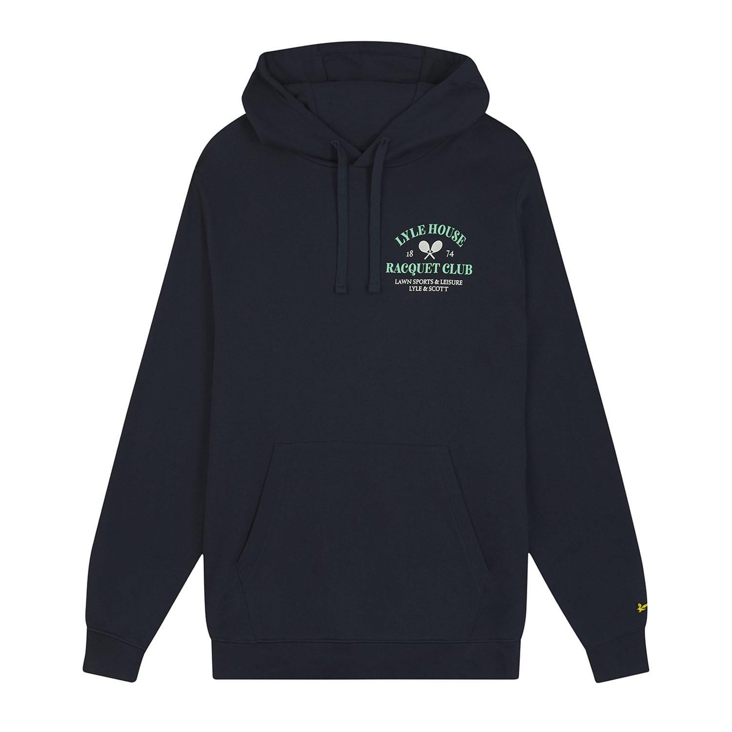 Navy - Lyle and Scott - Racquet Club Graphic Hoodie - 5