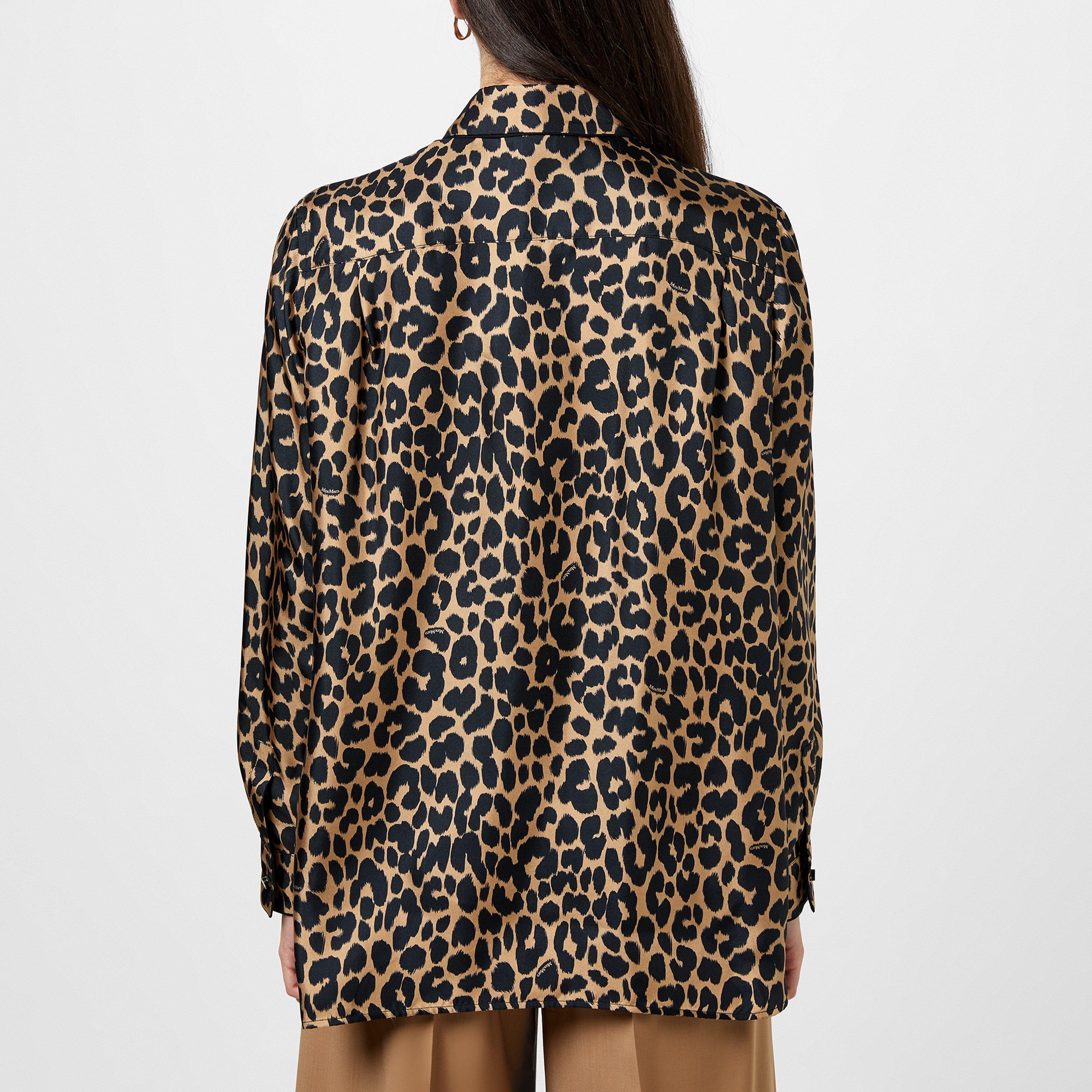Camel Spotted - Max Mara - Women's Etna Long-Sleeve Patterned Shirt - 3