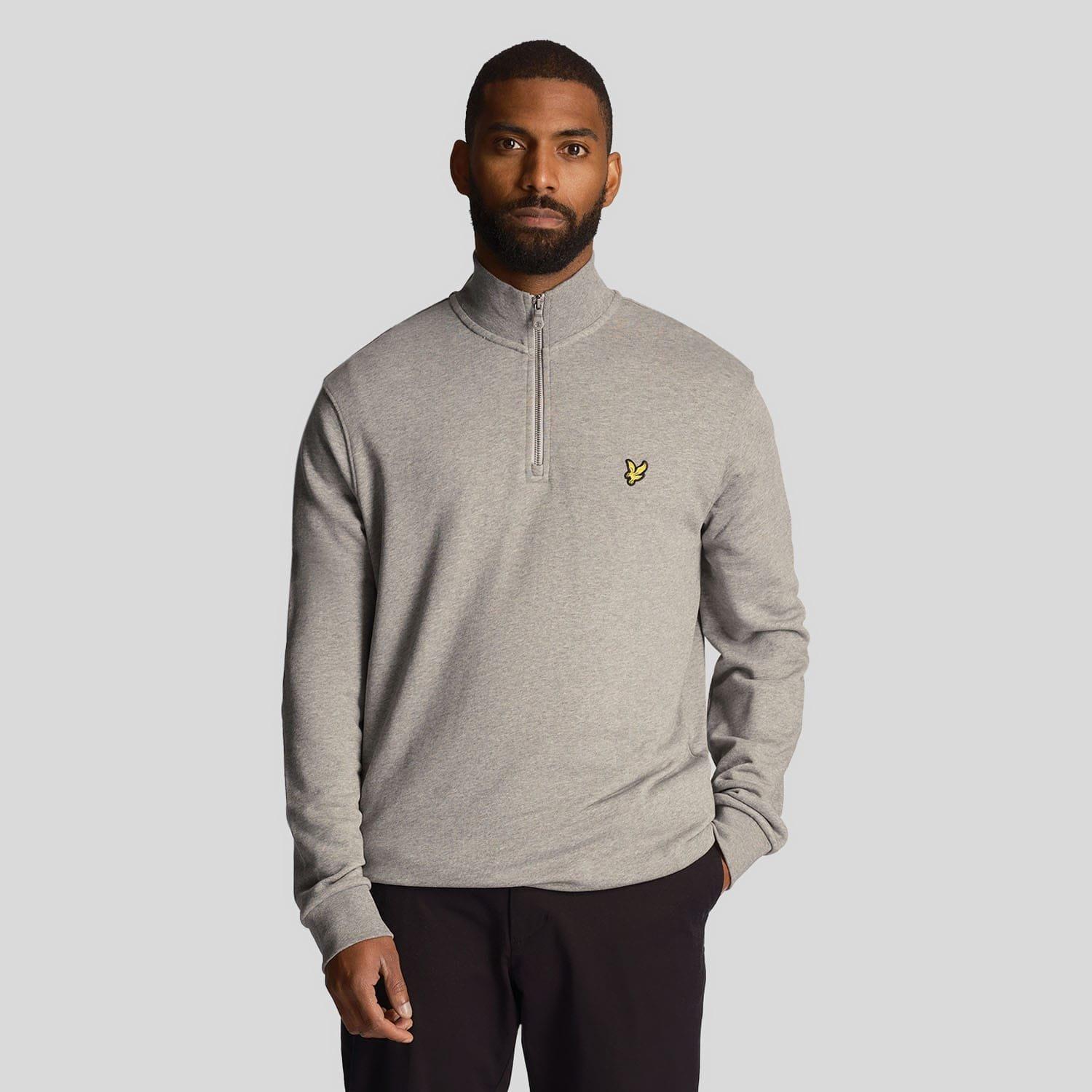 Grey - Lyle and Scott - Loopback Quarter Zip Sweatshirt - 1