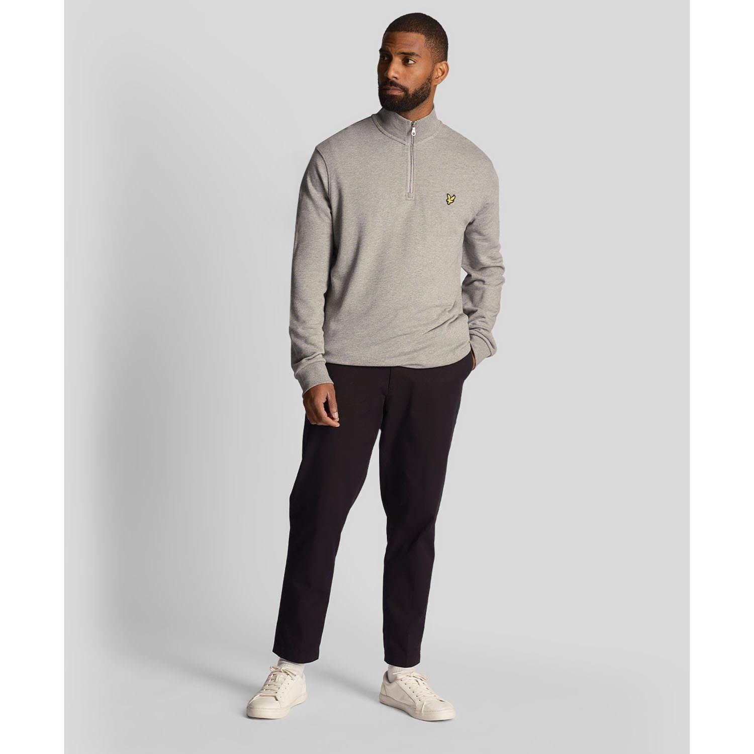 Grey - Lyle and Scott - Loopback Quarter Zip Sweatshirt - 2