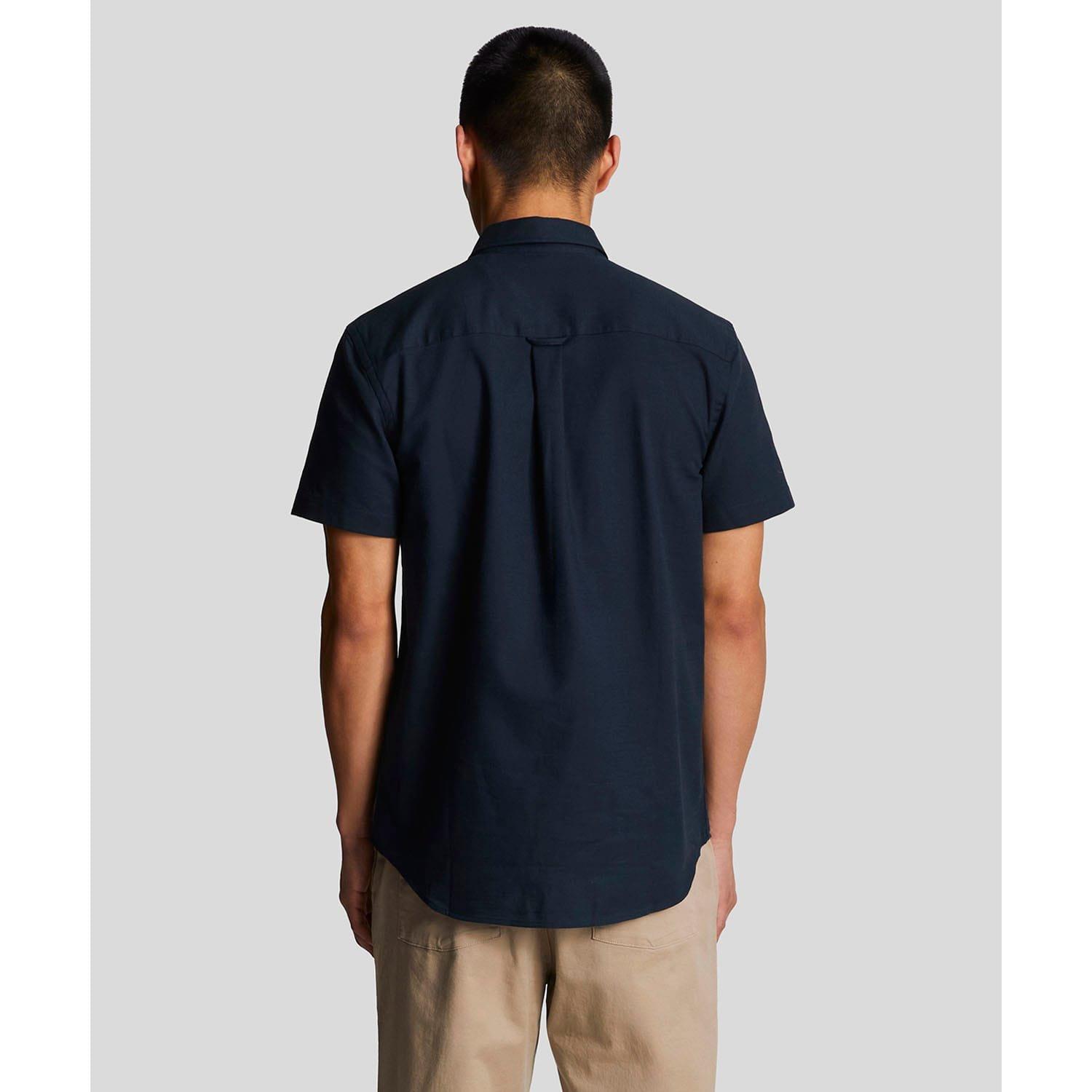 Navy - Lyle and Scott - Cotton Slub Short Sleeve Shirt - 3
