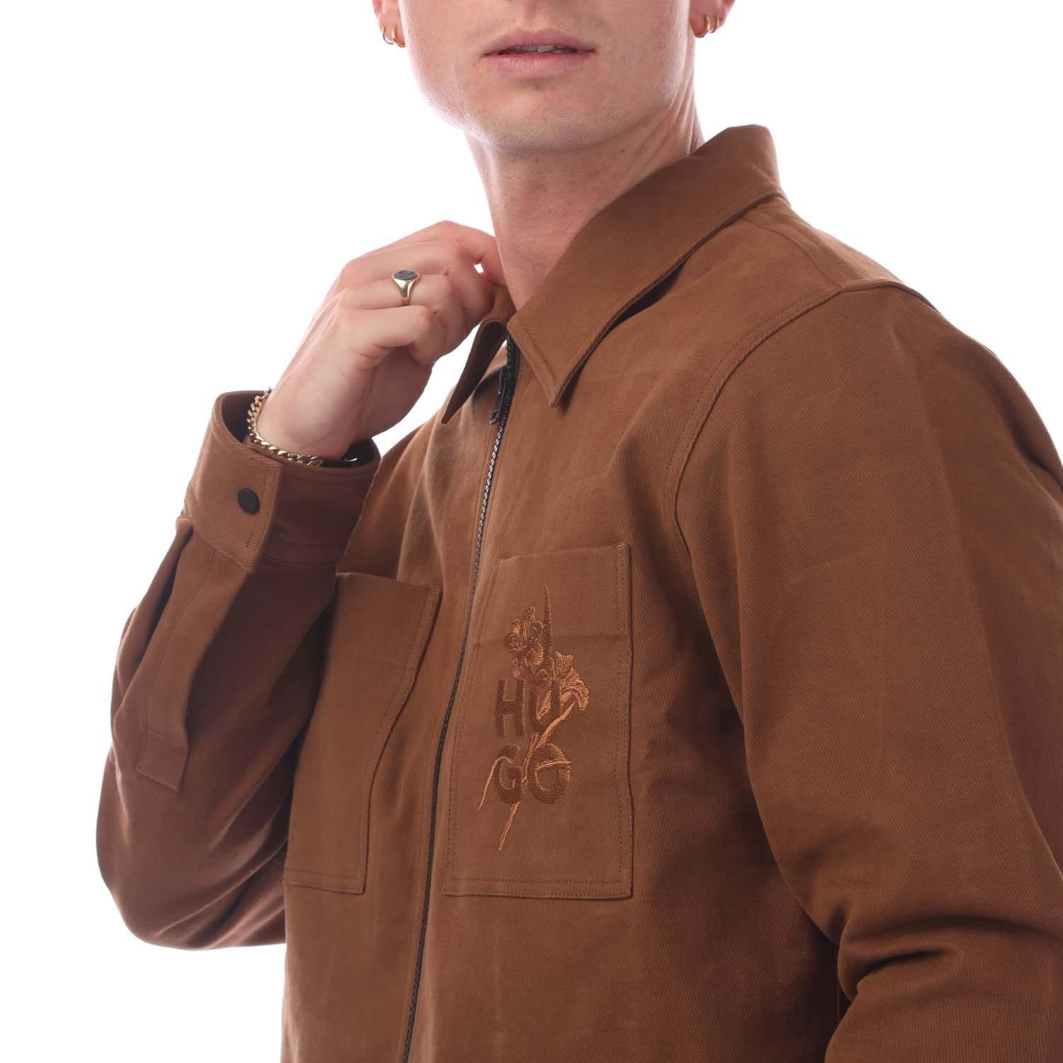 Brown - Hugo - Evalom Corduroy Overshirt - 2