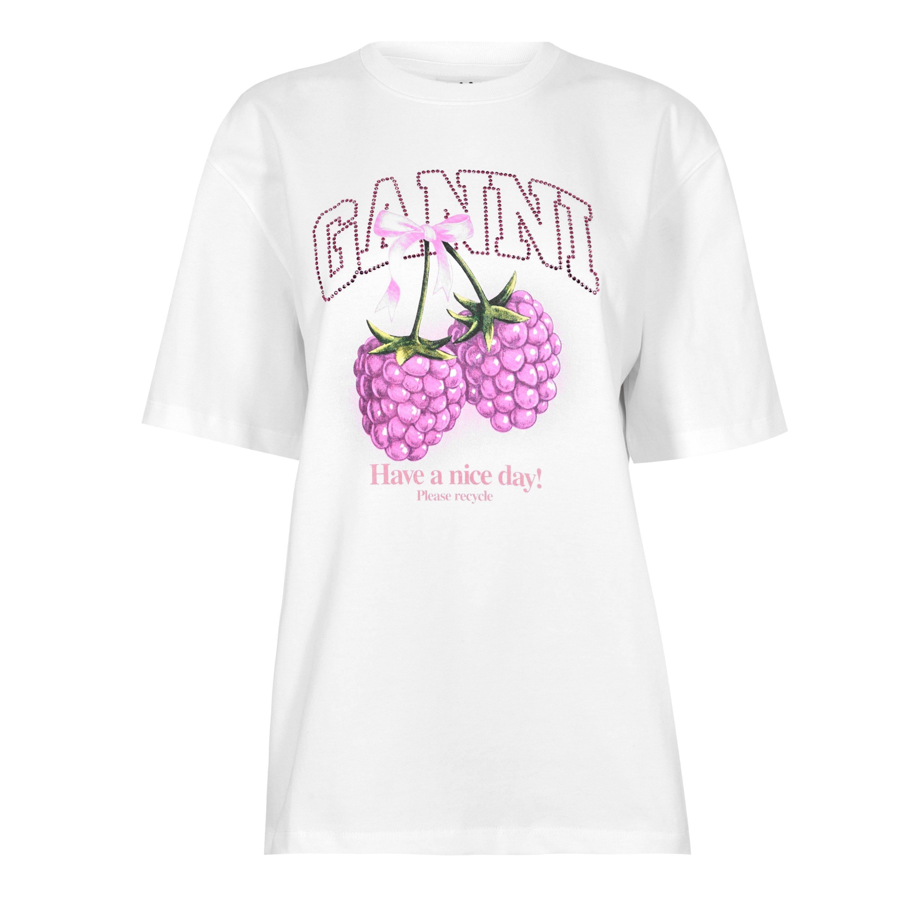 Ganni Women's Baby Tee - Bright White - Size 8 (34)