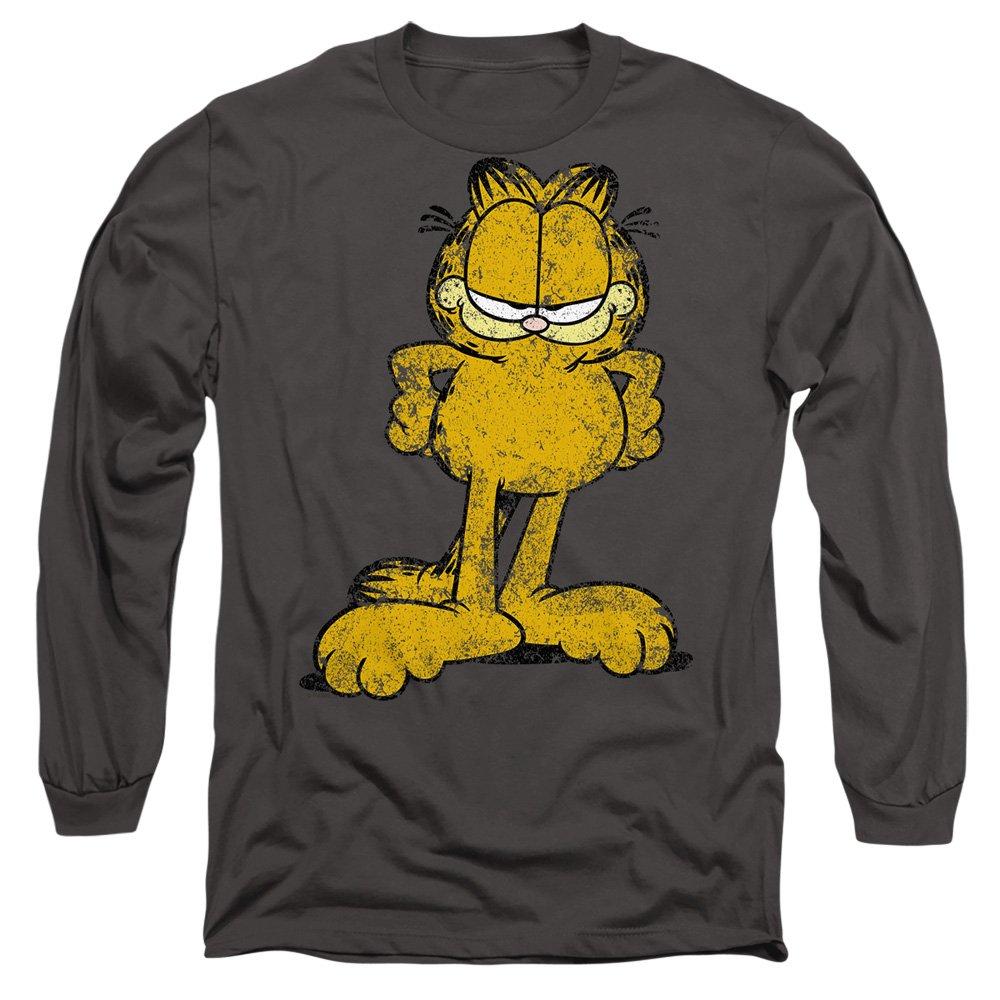 Grey - Garfield - Garfield Big Ol Cat Long Sleeve T-Shirt Charcoal - 1