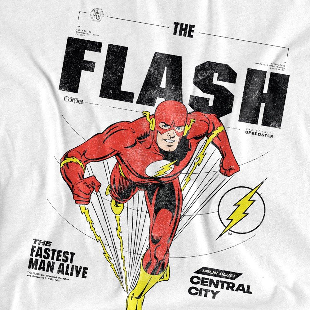 White - DC Comics - The Flash Fastest Man Alive T-Shirt White - 2