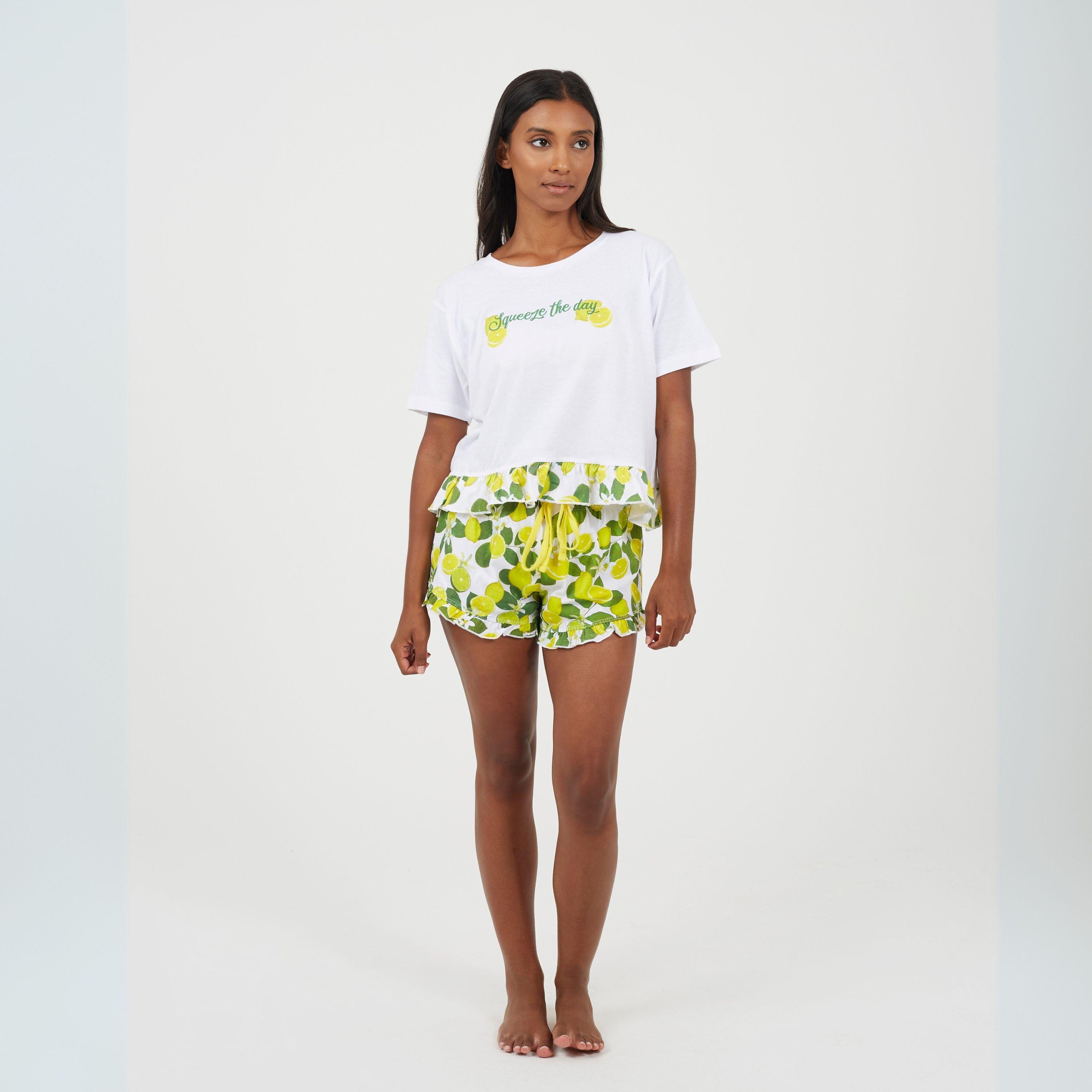 Limón/Lima - Brave Soul - Women's Short Sleeve Pyjama Set - 4