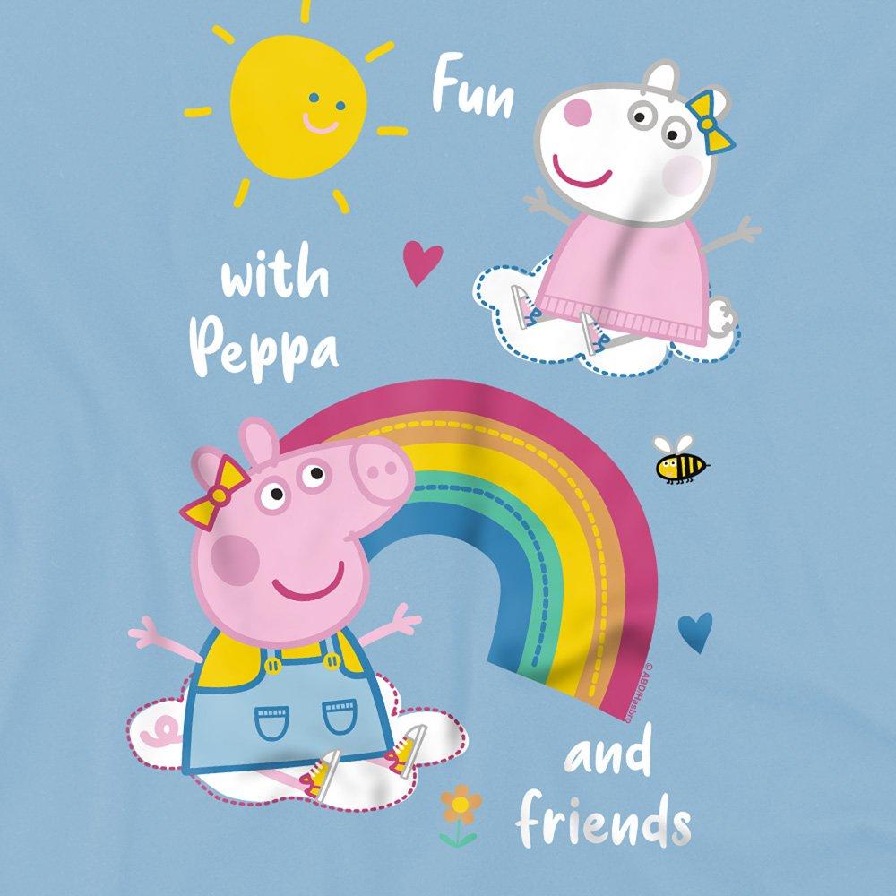 Light Blue - Peppa Pig - Peppa Pig Rainbow Friends T-Shirt Light Blue - 2