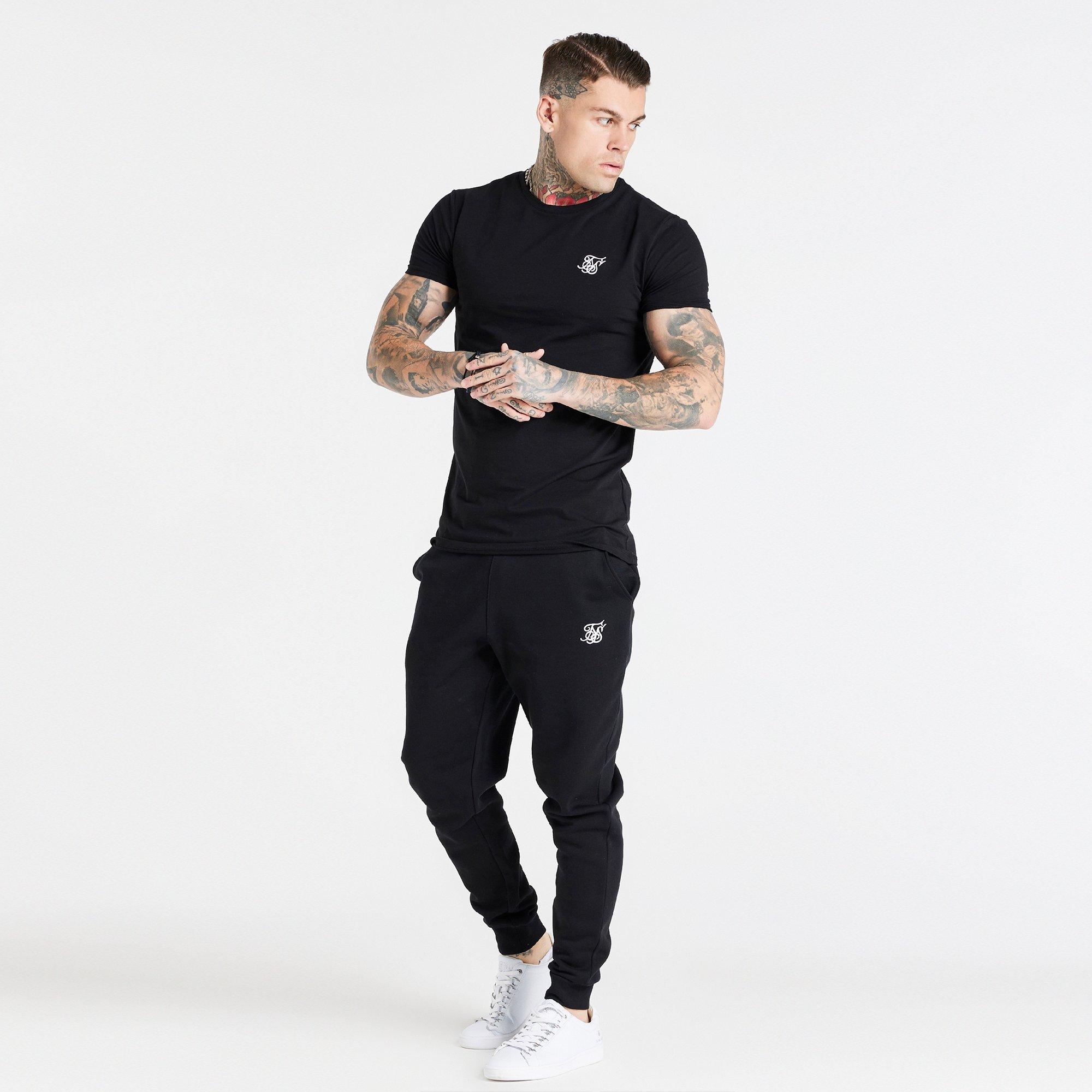 Sort - SikSilk - Muscle Fit T-Shirt Mens - 1