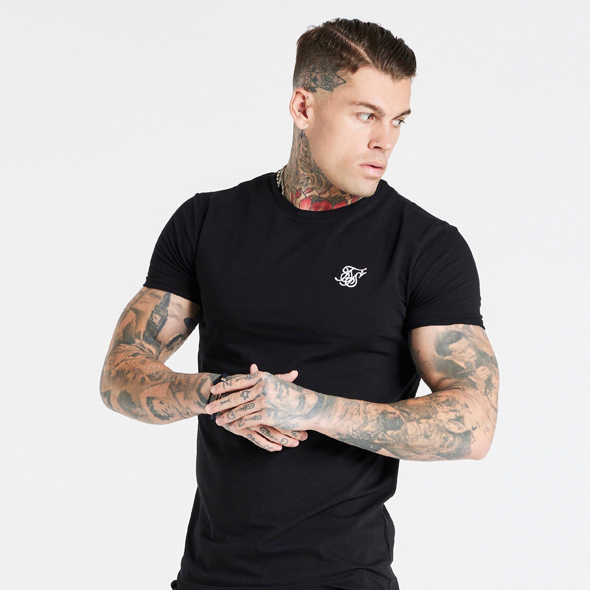 Sort - SikSilk - Muscle Fit T-Shirt Mens - 3