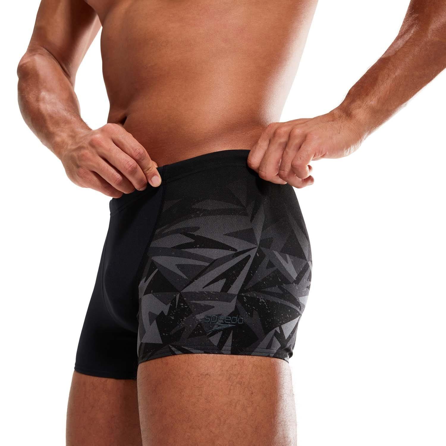 Black Grey - Speedo - Allover V-Cut Aquashorts - 3