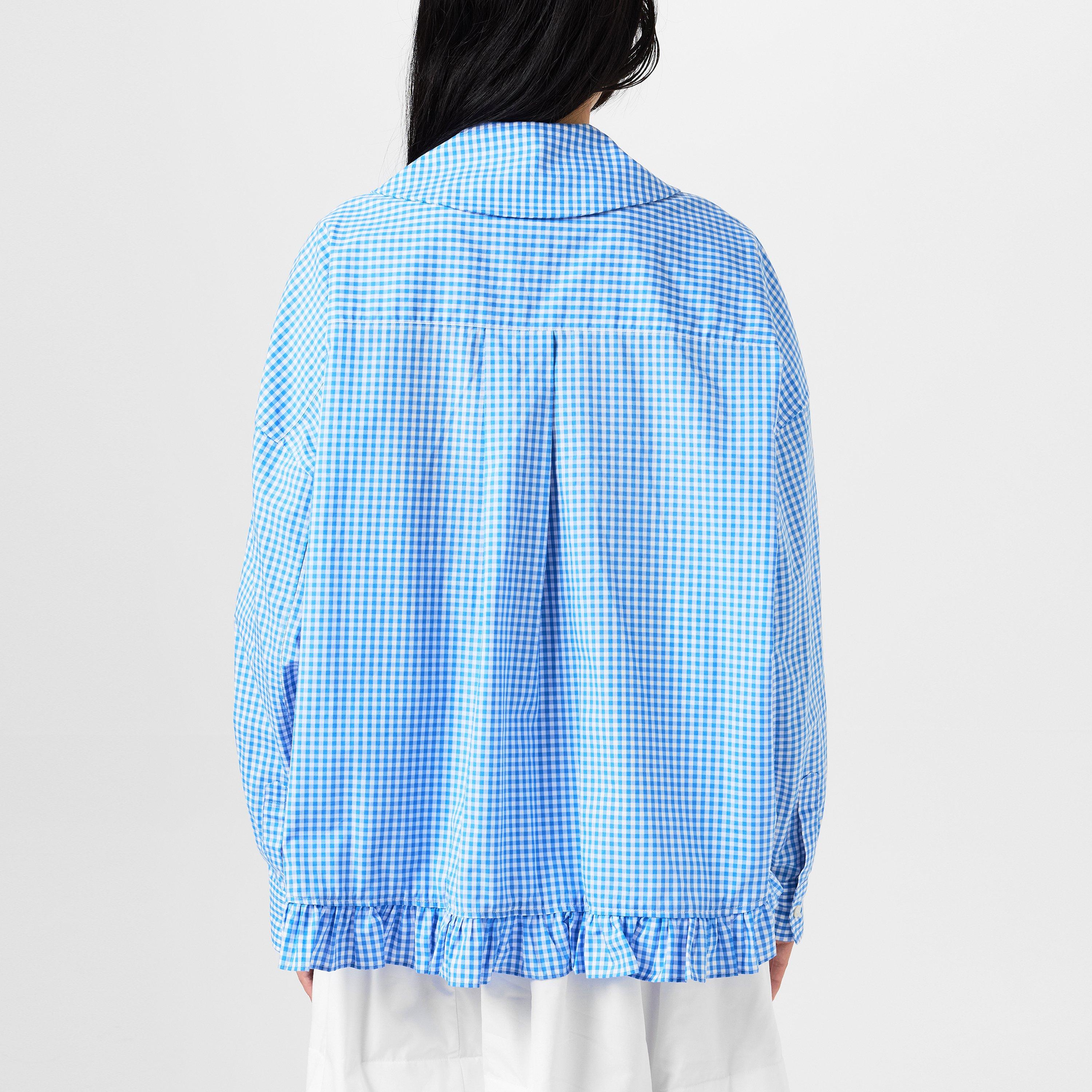 Blue/White - Comme des Garcons Girl - Oversized Gingham Shirt - 3