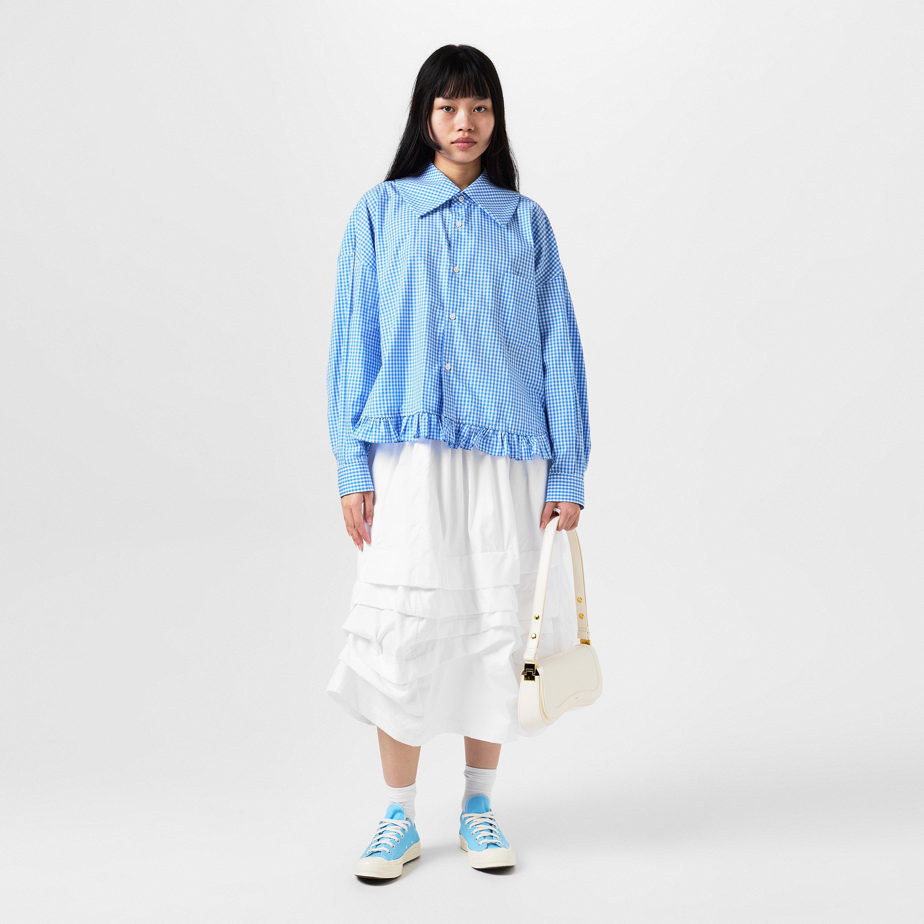 Blue/White - Comme des Garcons Girl - Oversized Gingham Shirt - 4
