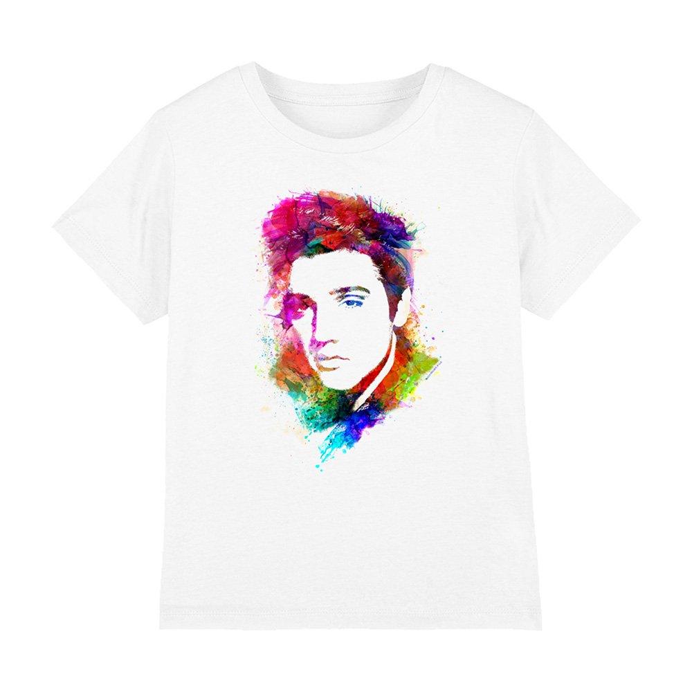 White - Elvis Presley - Elvis Presleywatercolor King Kids T-Shirt White - 1