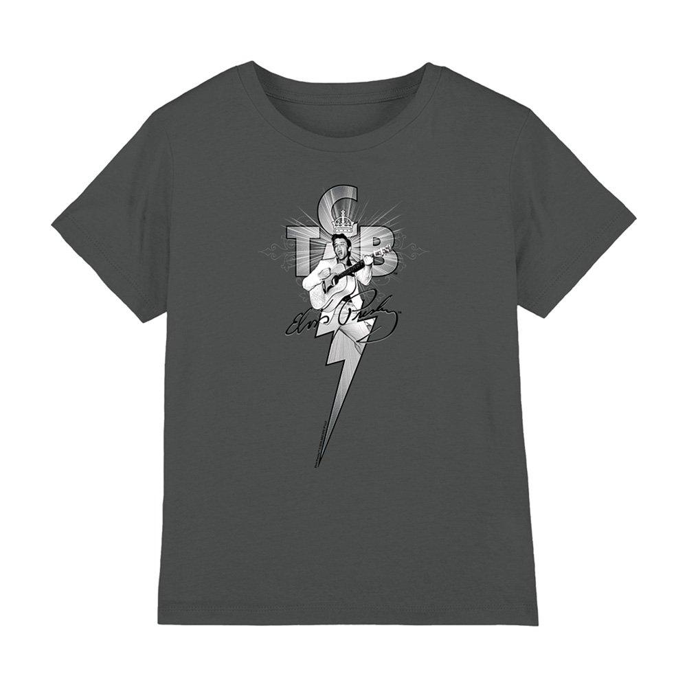 Charcoal - Elvis Presley - Elvis Presley Tcb Ornate Kids T-Shirt Charcoal - 1