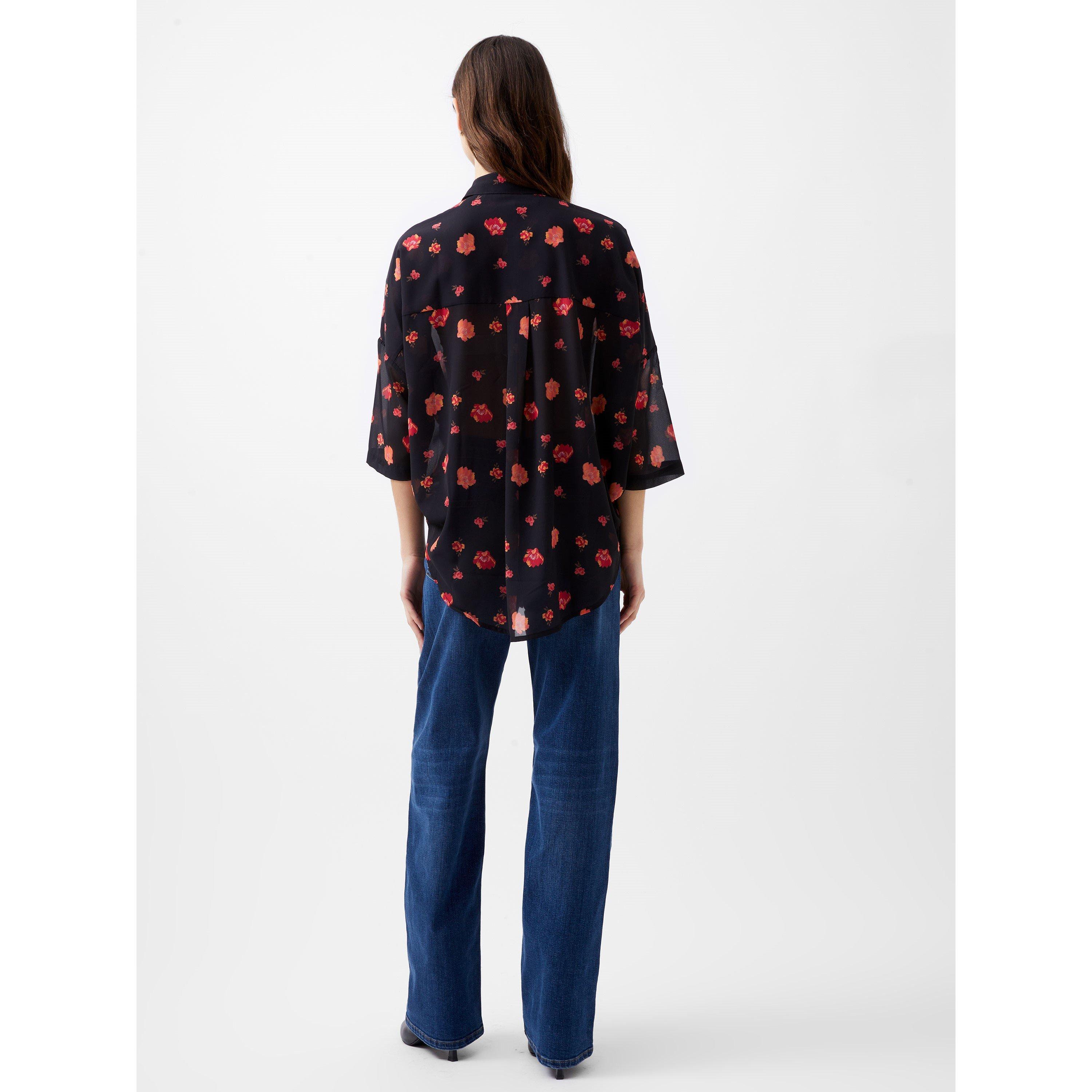 Marine Multi - French Connection - Women's Ella Long-Sleeve Patterned Shirt - 4