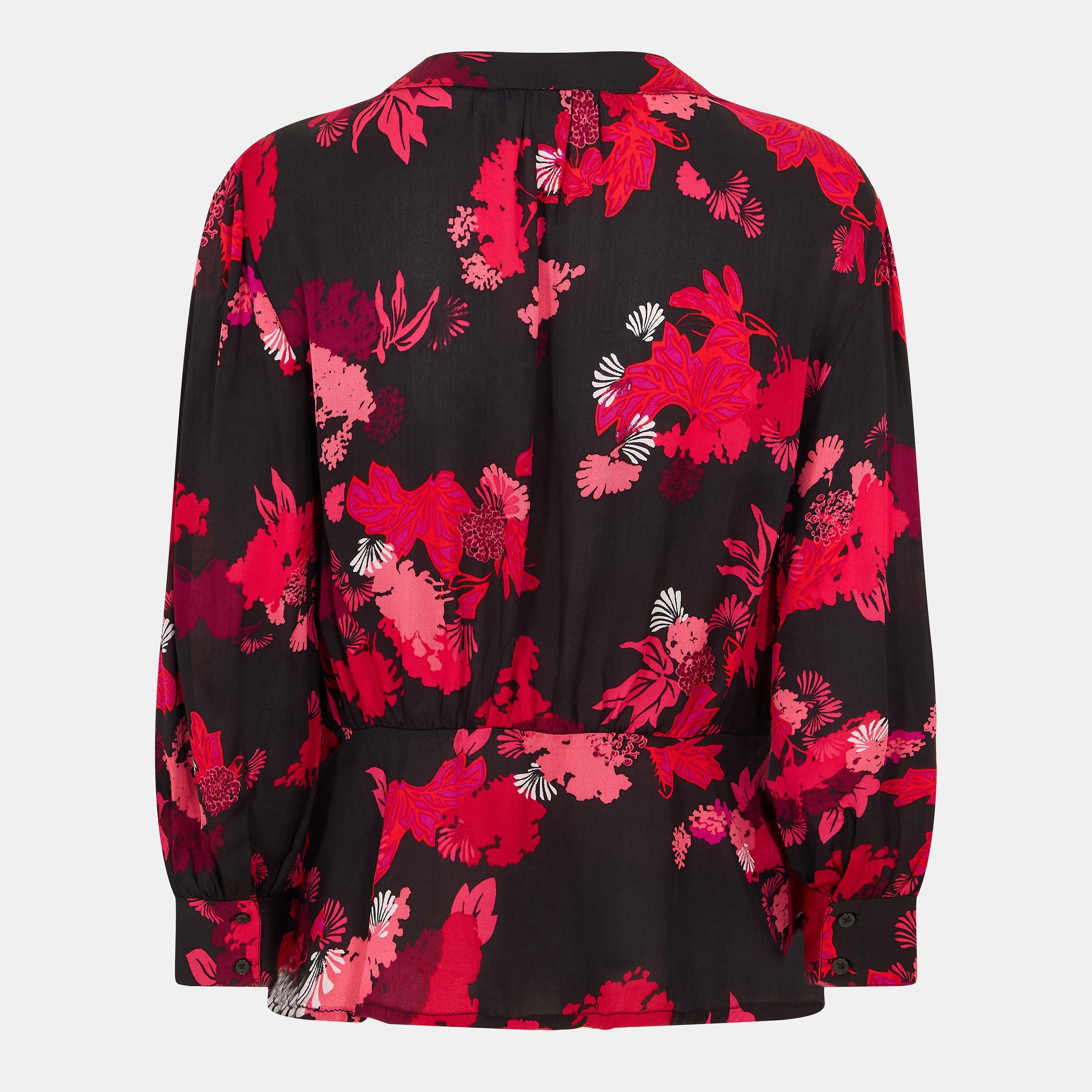 Blackout Multi - French Connection - Women's Chiara Balloon Sleeve Long Patterned Shirt - 2